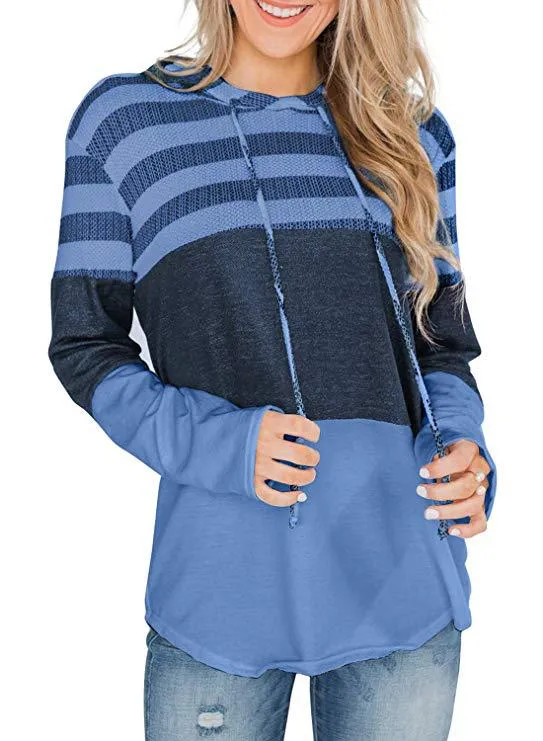 Color Blocking Casual Style Hoodie Wholesale Women'S Suits