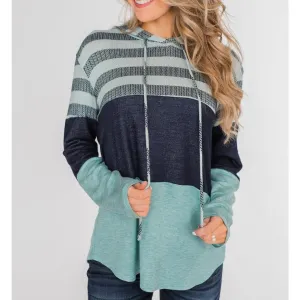 Color Blocking Casual Style Hoodie Wholesale Women'S Suits