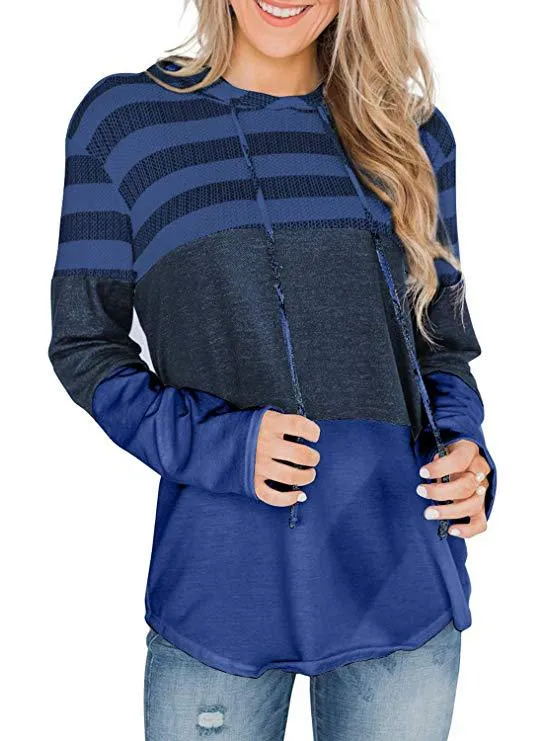 Color Blocking Casual Style Hoodie Wholesale Women'S Suits