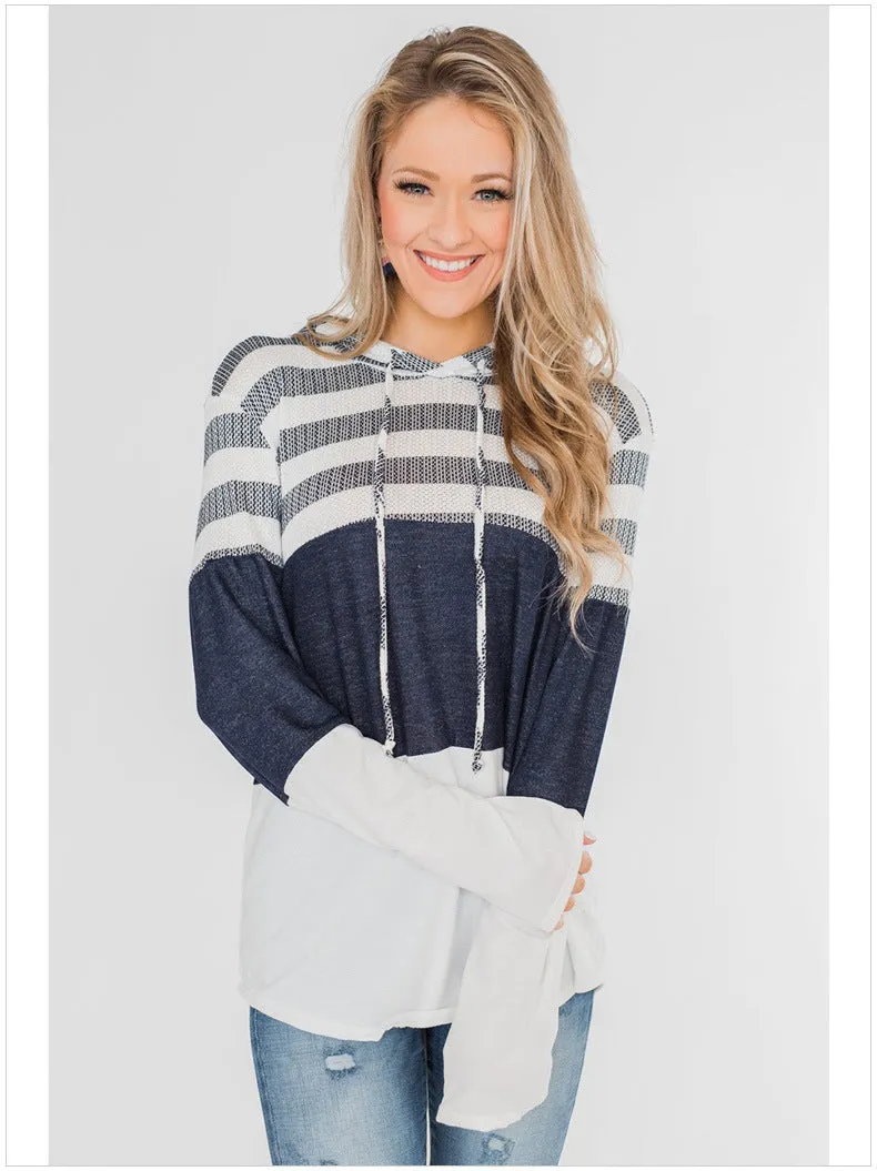 Color Blocking Casual Style Hoodie Wholesale Women'S Suits