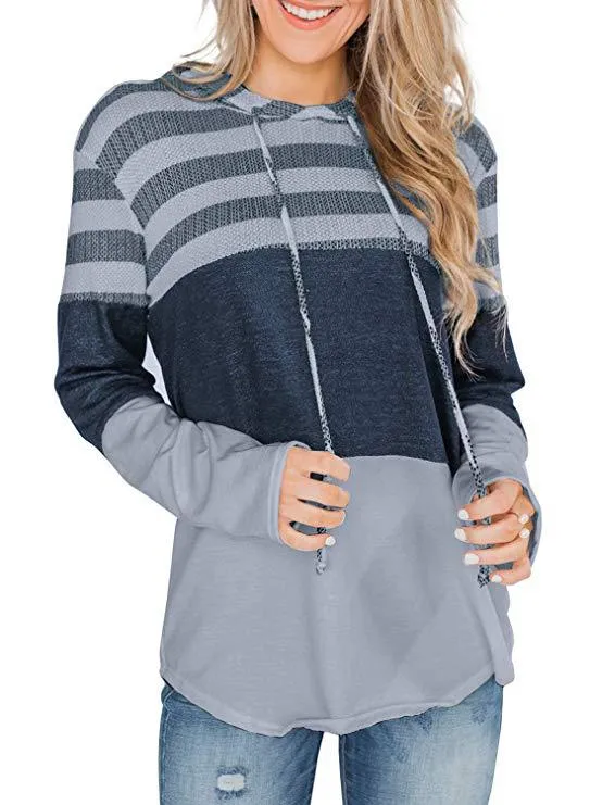 Color Blocking Casual Style Hoodie Wholesale Women'S Suits