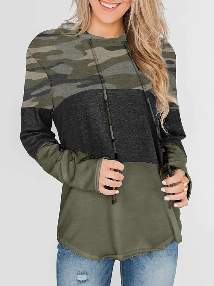 Color Blocking Casual Style Hoodie Wholesale Women'S Suits