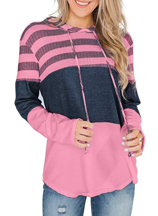 Color Blocking Casual Style Hoodie Wholesale Women'S Suits