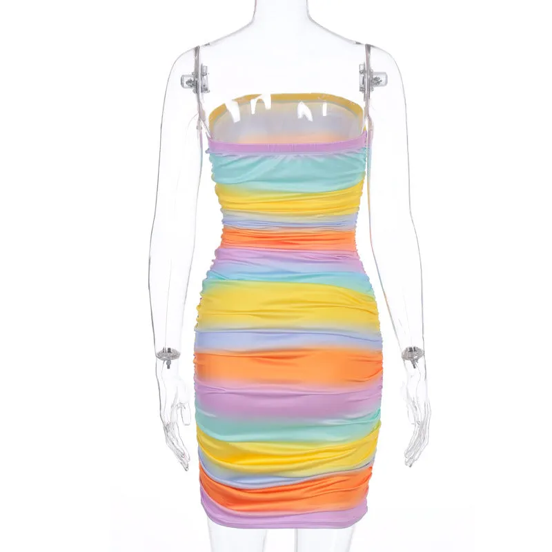 Color Print Bra Dress