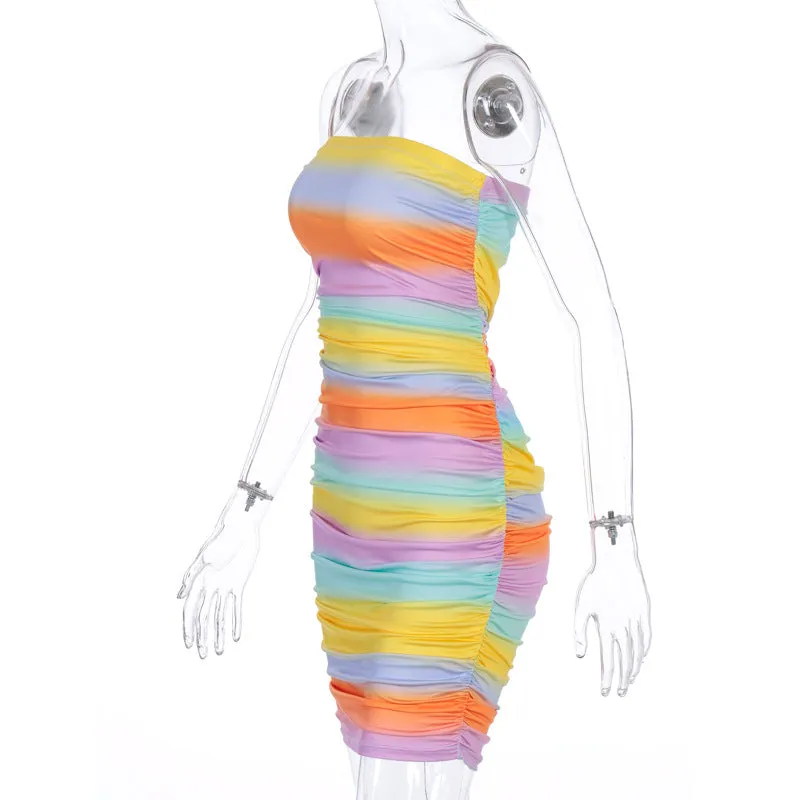 Color Print Bra Dress