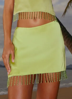 Color Splash Bora Bora Beaded Mini Skirt - Lime Bora Bora Beaded Mini Skirt - Lime Abrasion resistant Smart Look