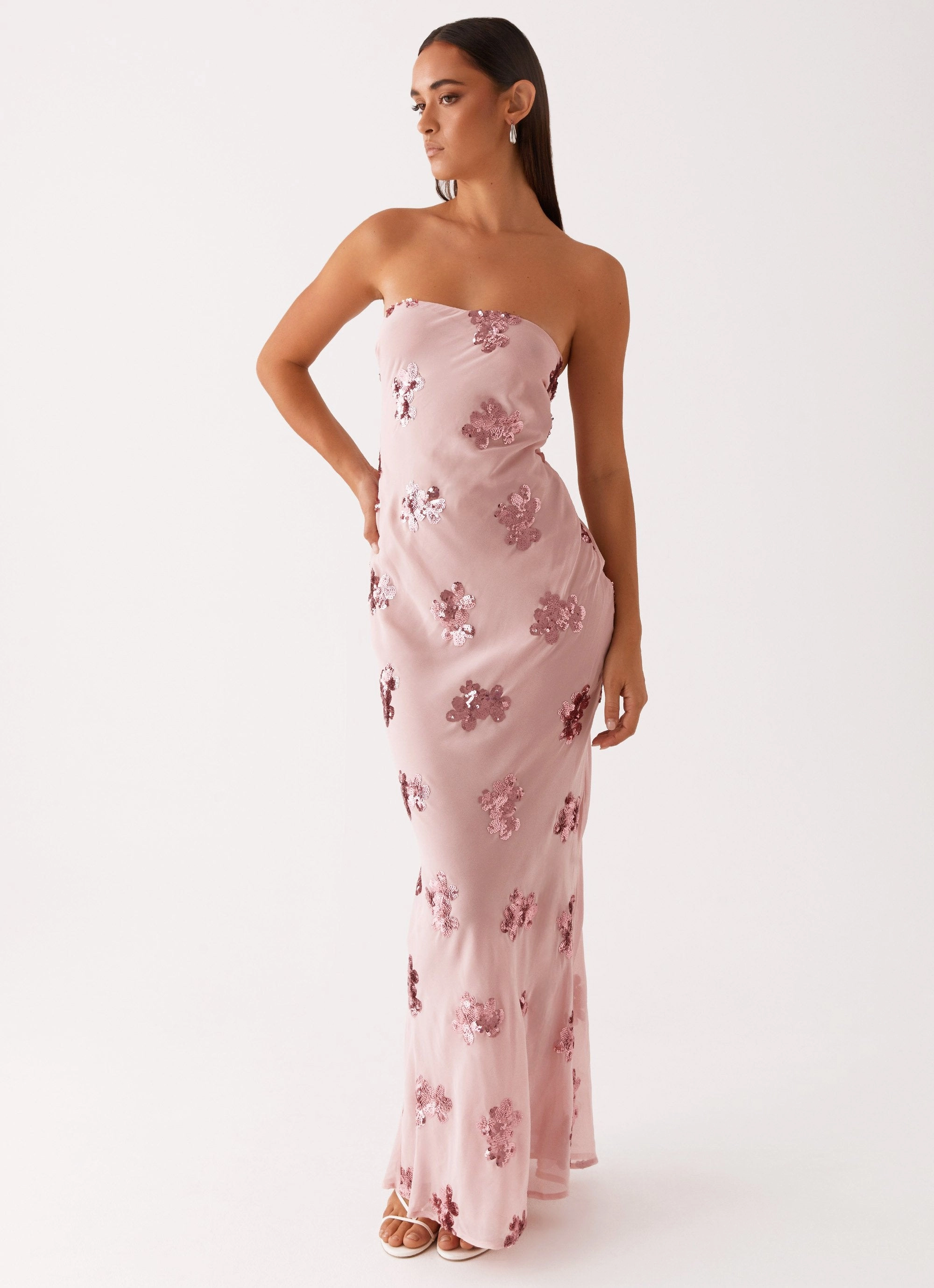 Sweet Escape Sequin Maxi Dress - Baby Pink Soft and Stylish
