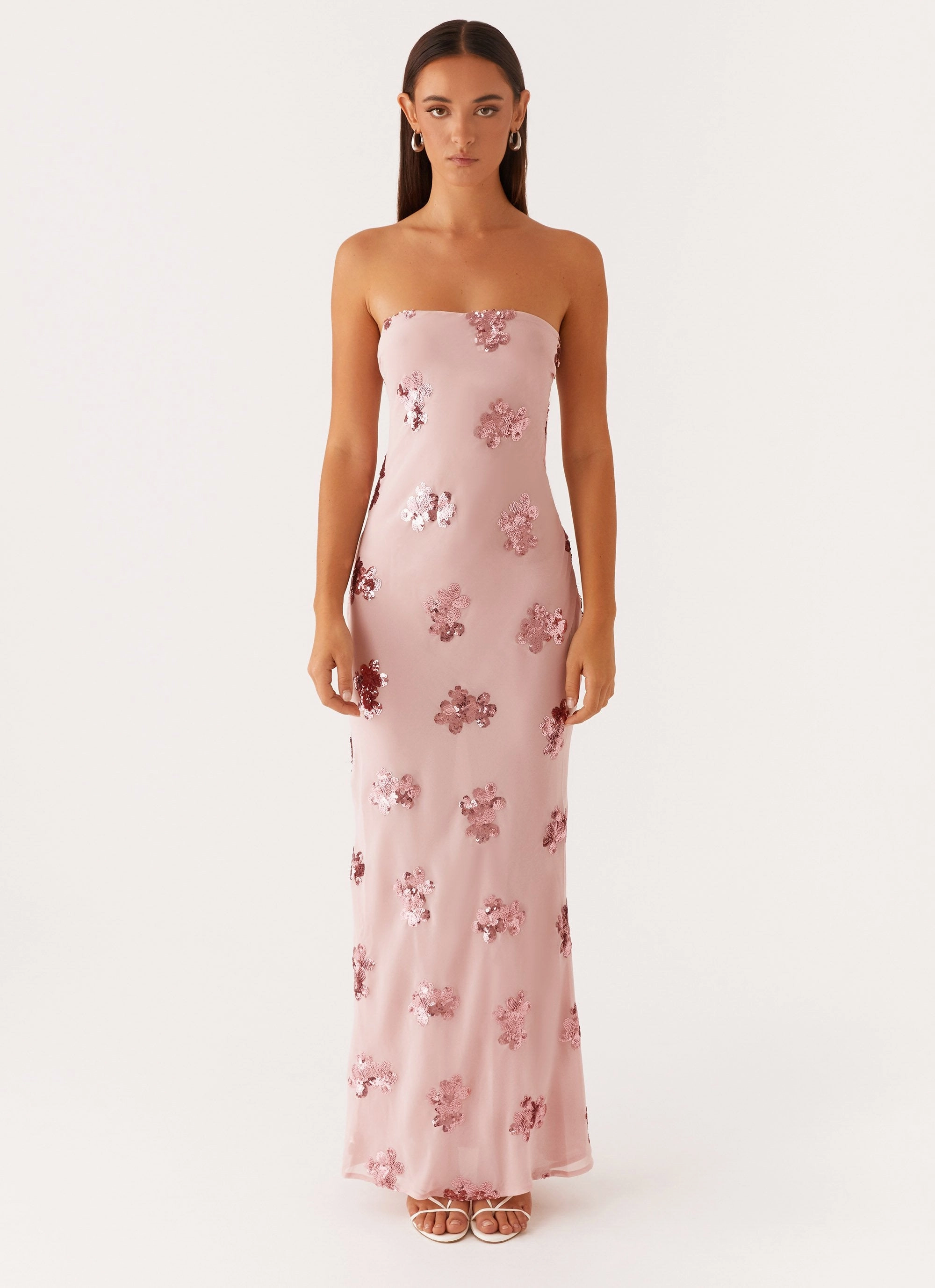 Sweet Escape Sequin Maxi Dress - Baby Pink Semi Formal