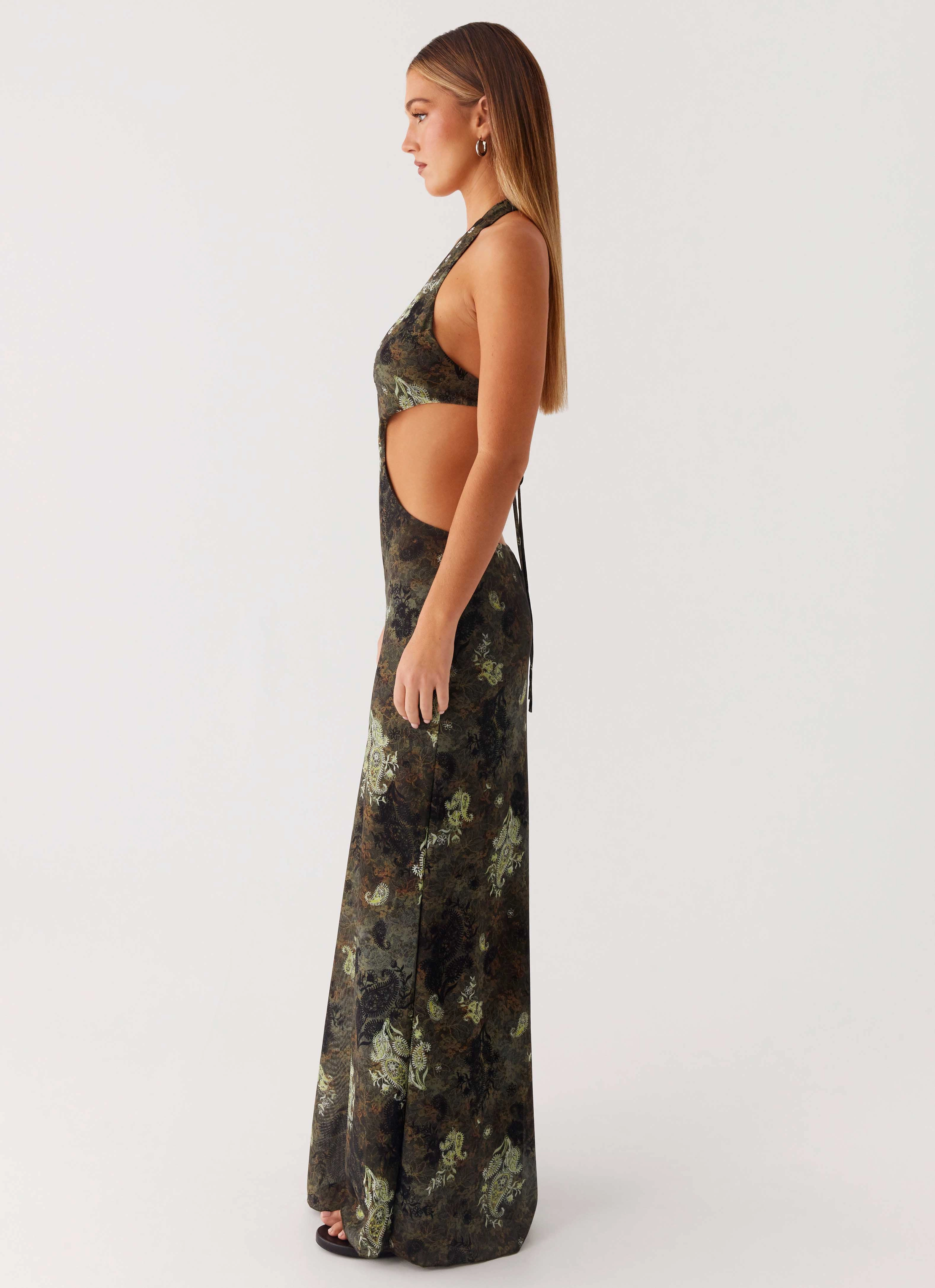 Indra Maxi Dress - Cyber Floral Wrap style