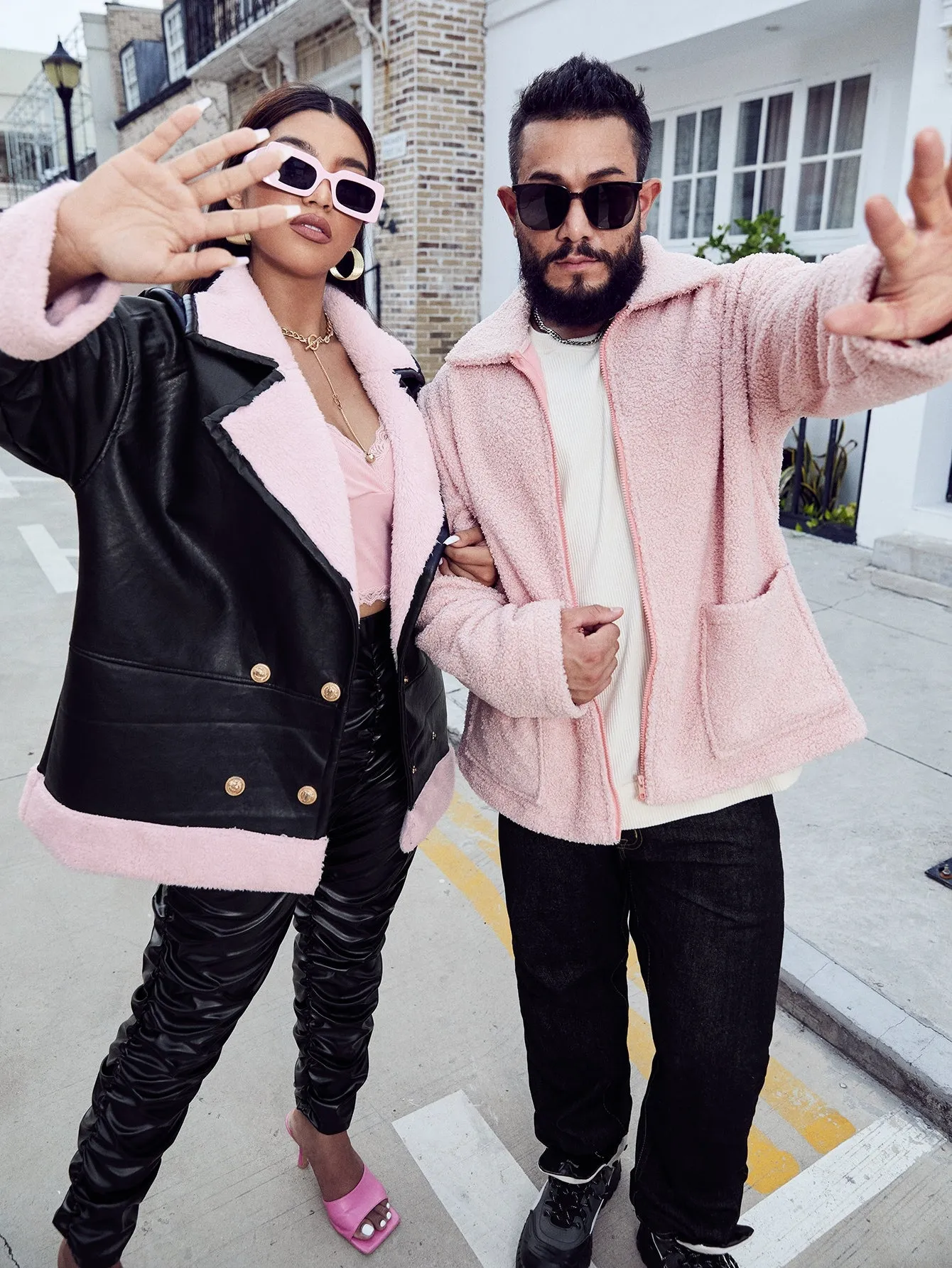 Colorblock Double Button Long Sleeve Lapel Short Plus Size Coat