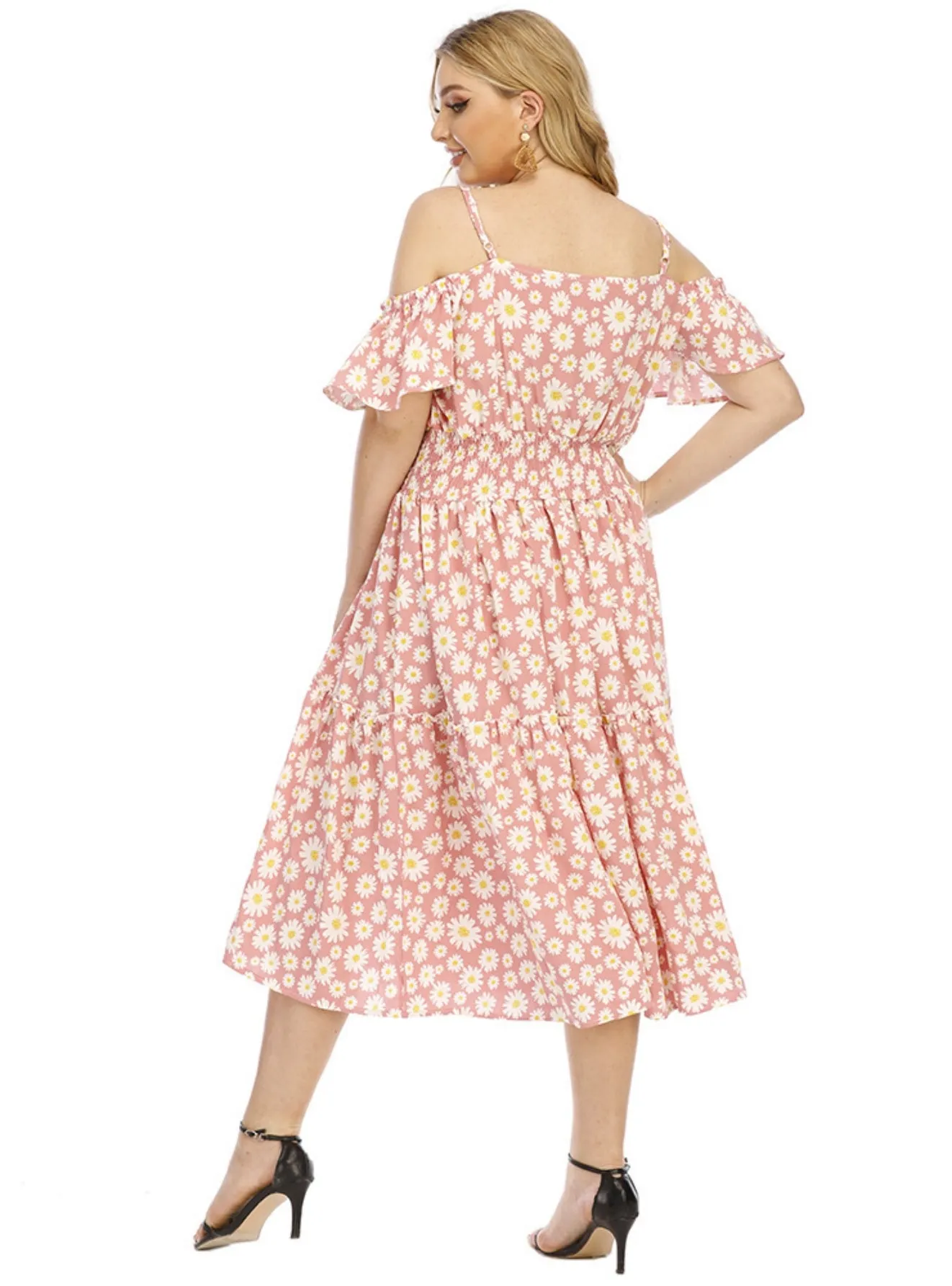 Colored Suspender Waist Loose Dress