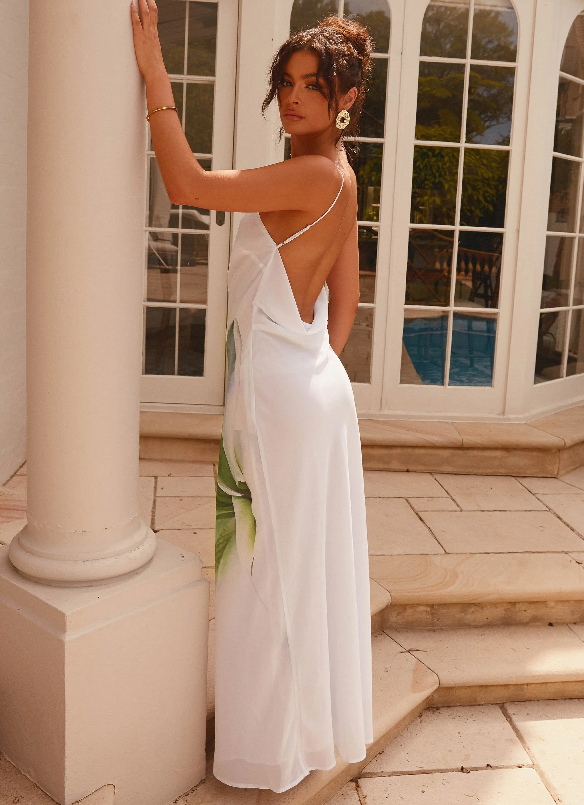 Blossom Hearts Maxi Dress - Dahlia Ash Fitted Silhouette