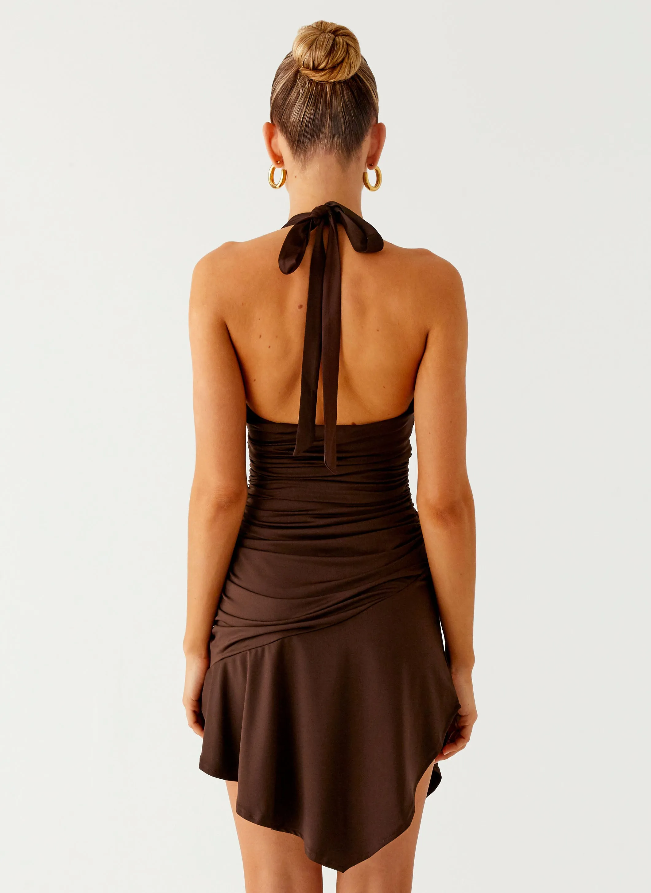 Colt Mini Dress - Chocolate Resort Wear Wrinkle Free Care