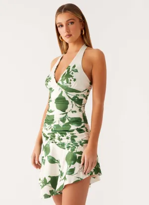 Colt Mini Dress - Verdant Bloom decorative element Floral Motif