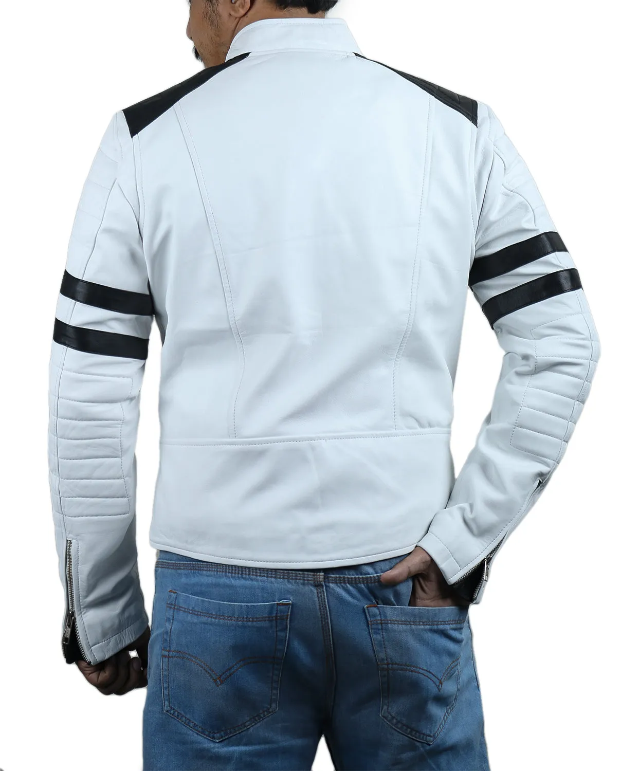 Cometix Navy Blue Biker Leather Jacket