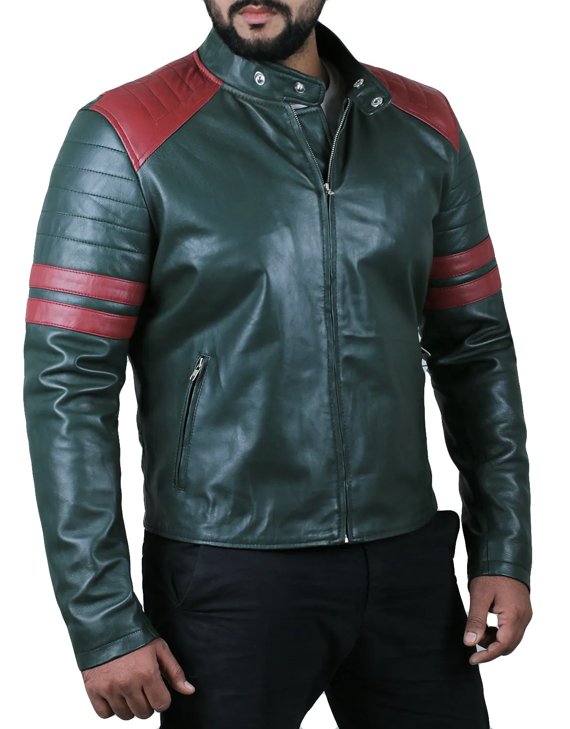 Cometix Navy Blue Biker Leather Jacket