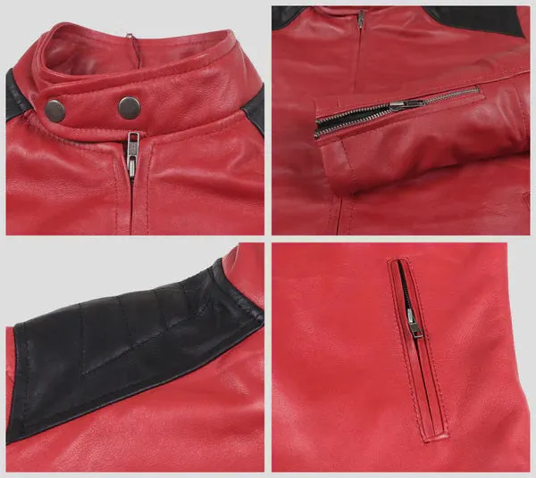 Cometix Navy Blue Biker Leather Jacket