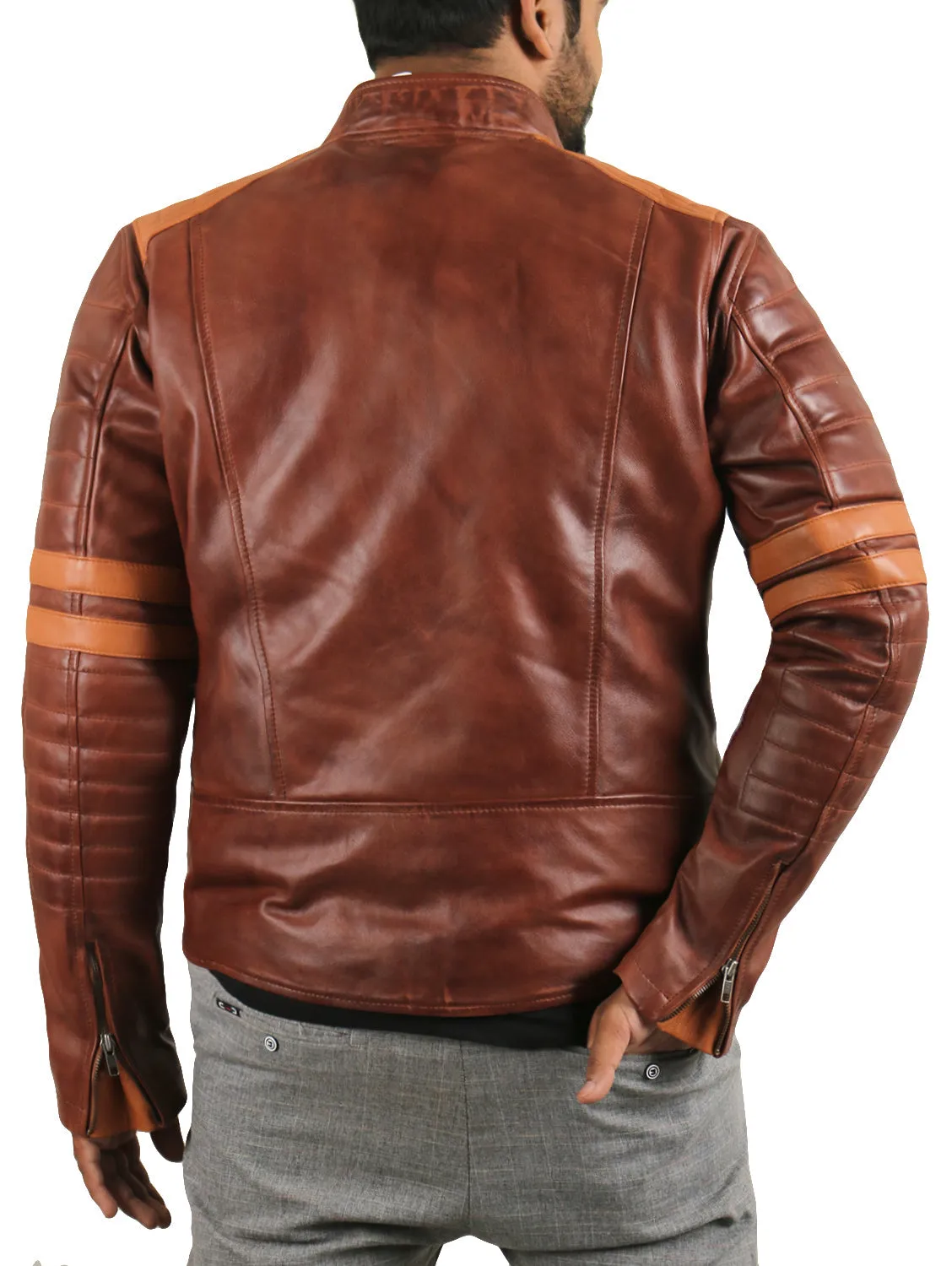 Cometix Navy Blue Biker Leather Jacket