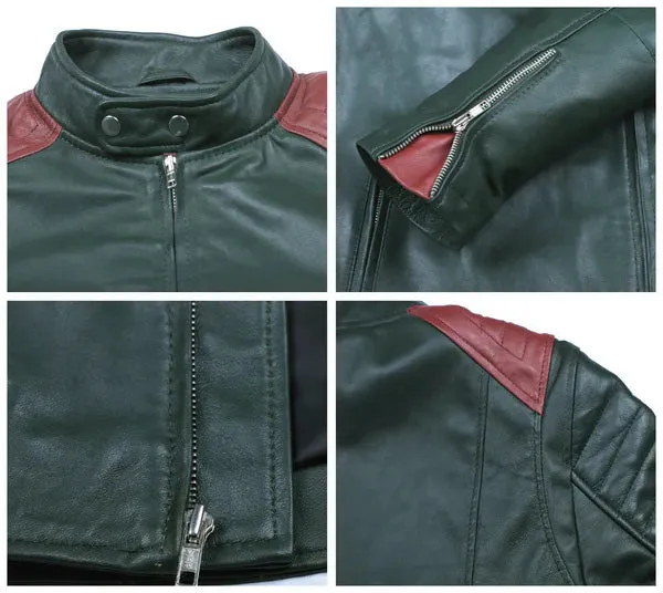 Cometix Navy Blue Biker Leather Jacket
