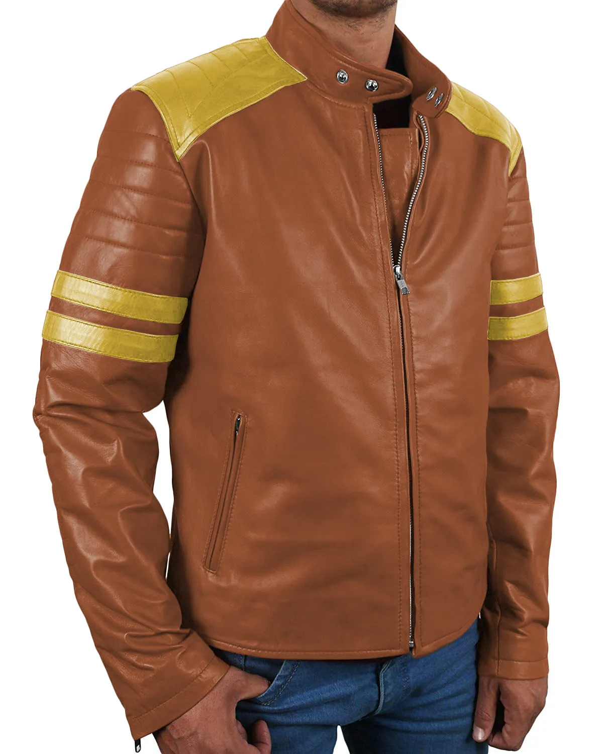 Cometix Navy Blue Biker Leather Jacket