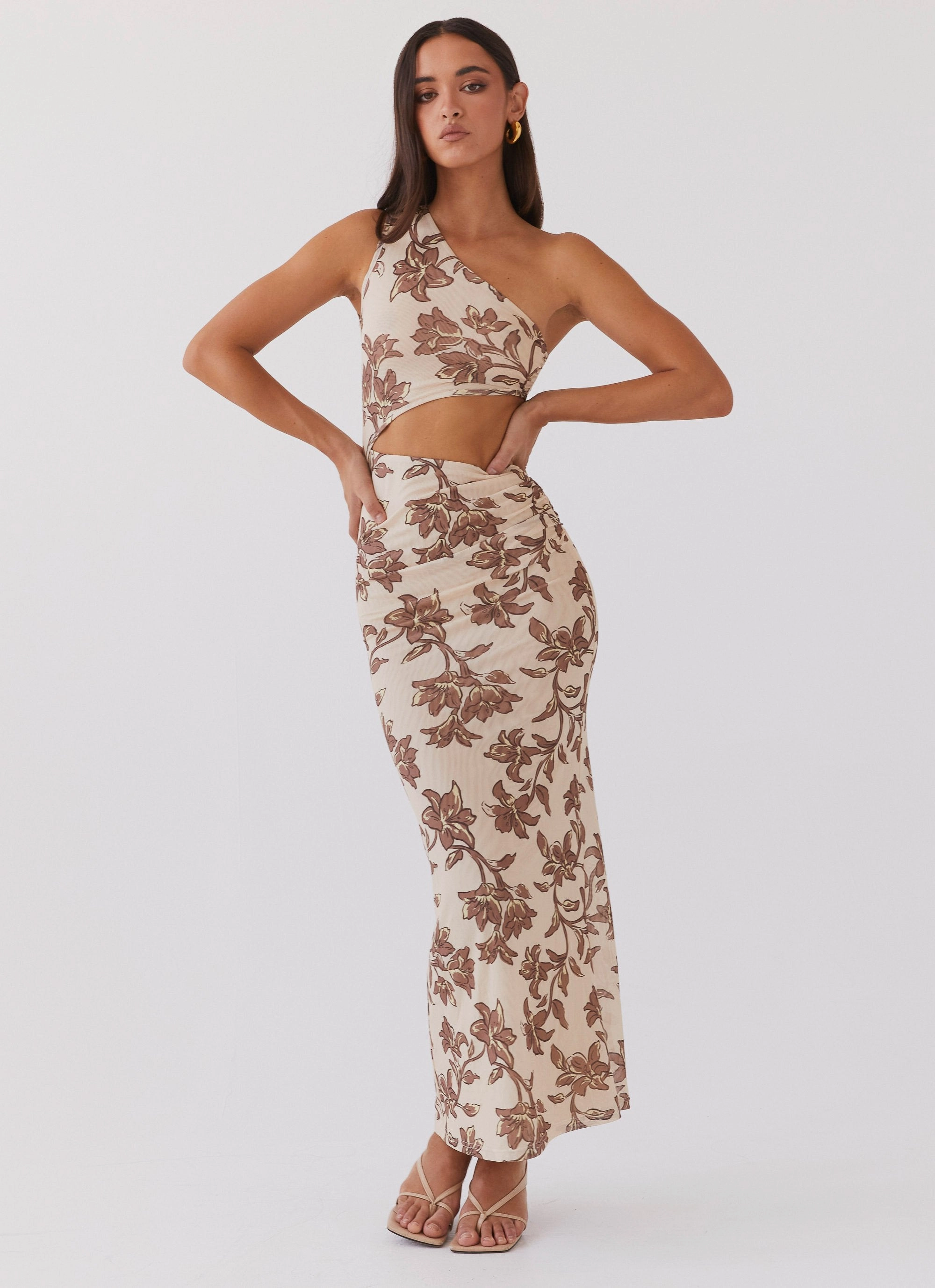 Shadows In The Sun Mesh Maxi Dress - Hazel Bloom Easy Pick Modern Finish