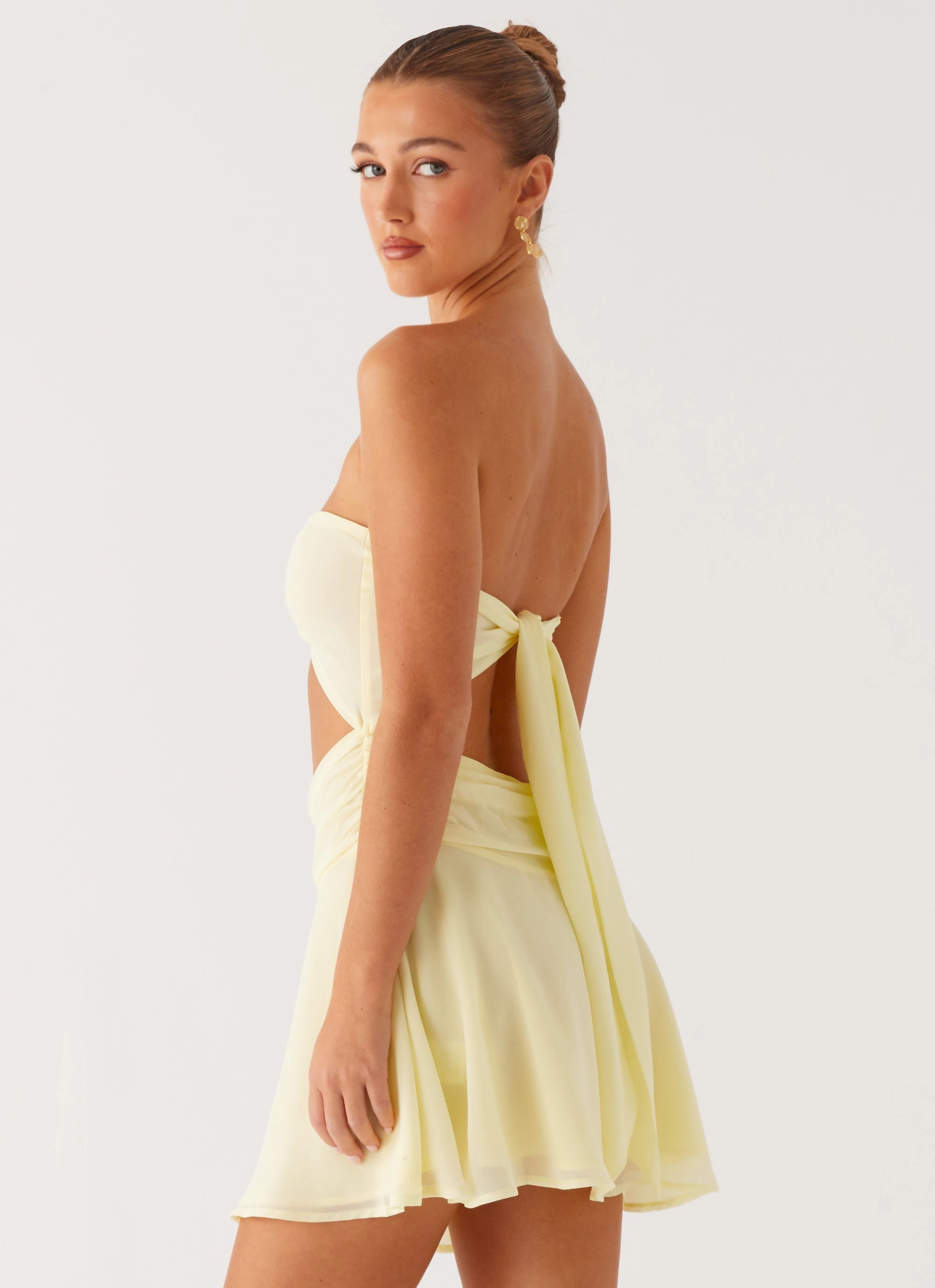Boat-Neck Marbella Mini Dress - Yellow