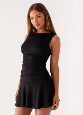 Comfort Style Kelda Mini Dress - Black Kelda Mini Dress - Black Adjustable-Straps Clear Blush