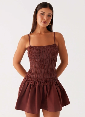 Smooth Flow Jaxi Mini Dress - Chocolate