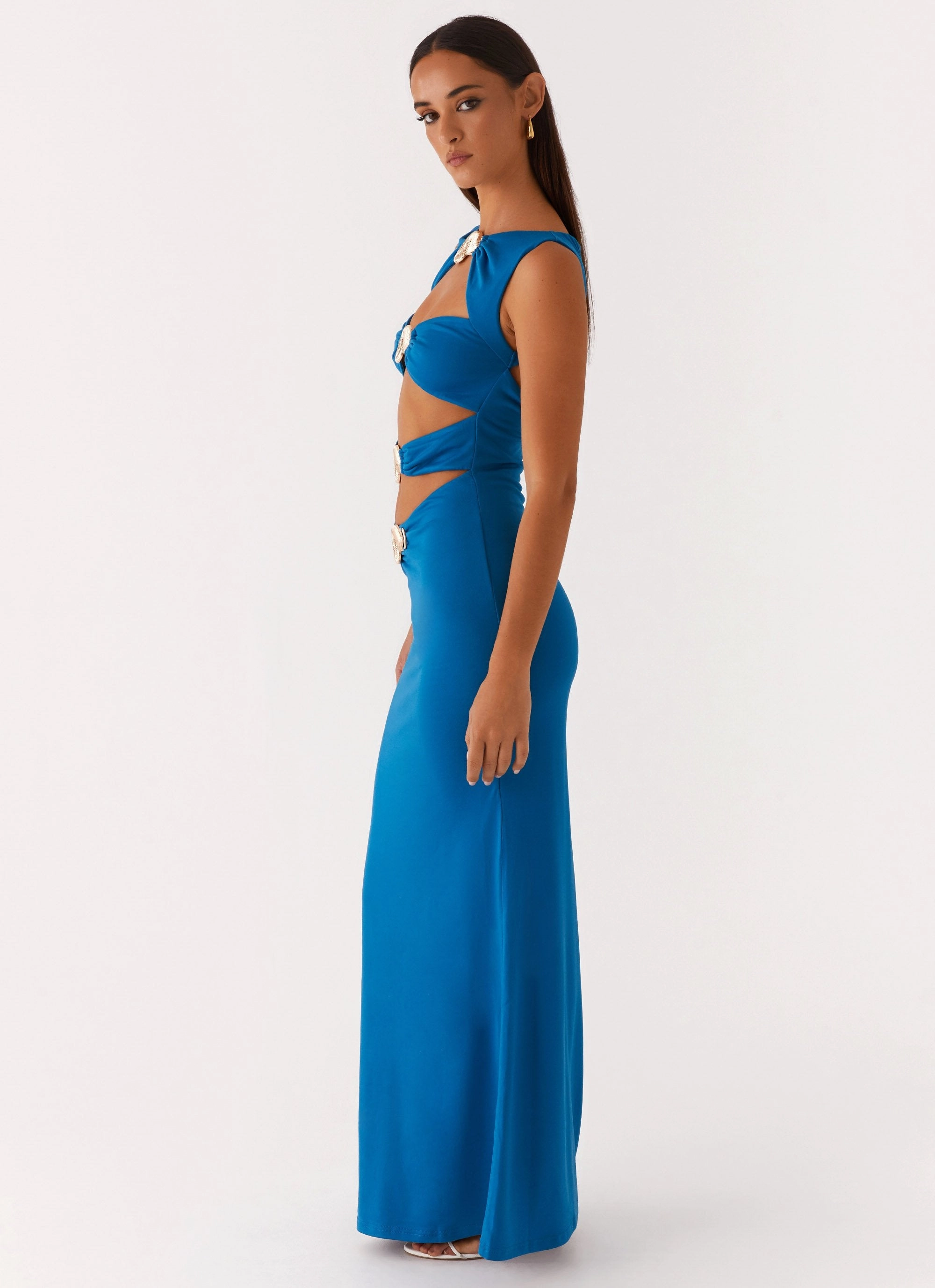 QuickDryTechnology Lagoon Cut Out Maxi Dress - Royal Blue