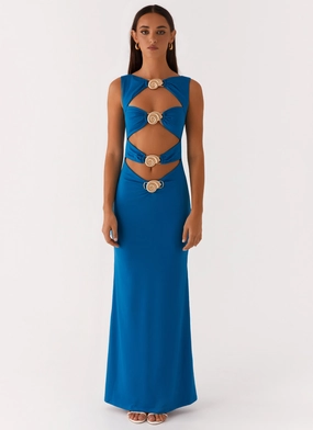 Lagoon Cut Out Maxi Dress - Royal Blue Gender Inclusive All Layer