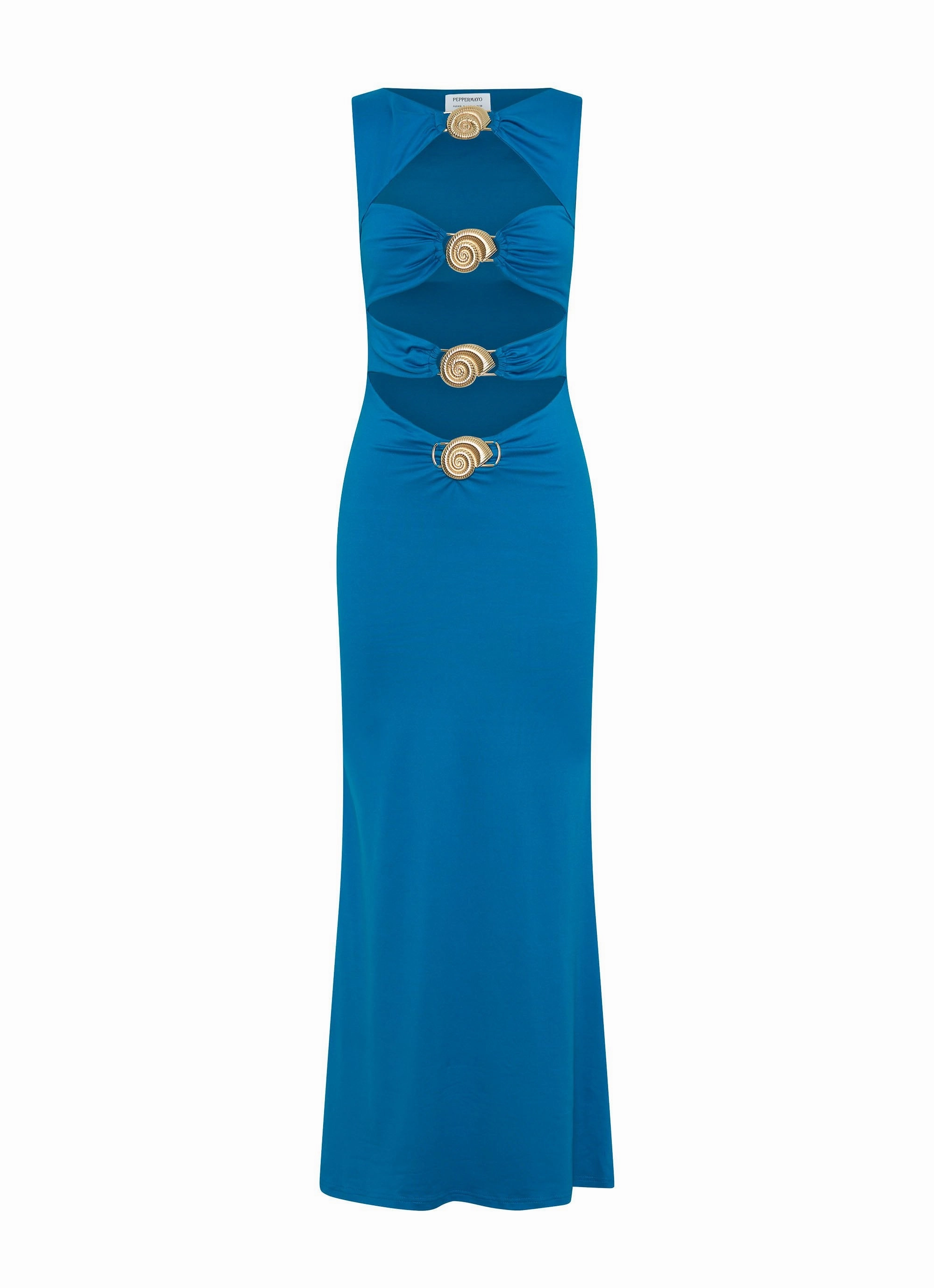 Lagoon Cut Out Maxi Dress - Royal Blue Subtle Mood