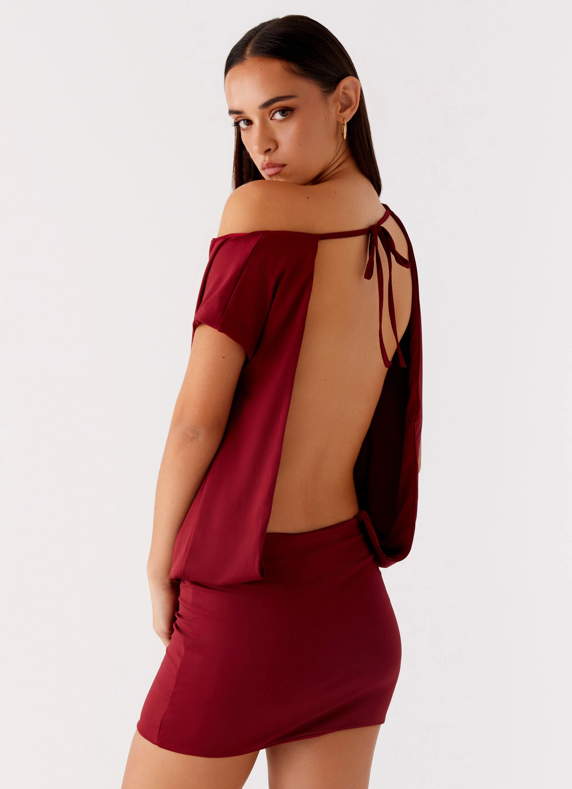 Ankle-length Paulie Mini Dress - Maroon