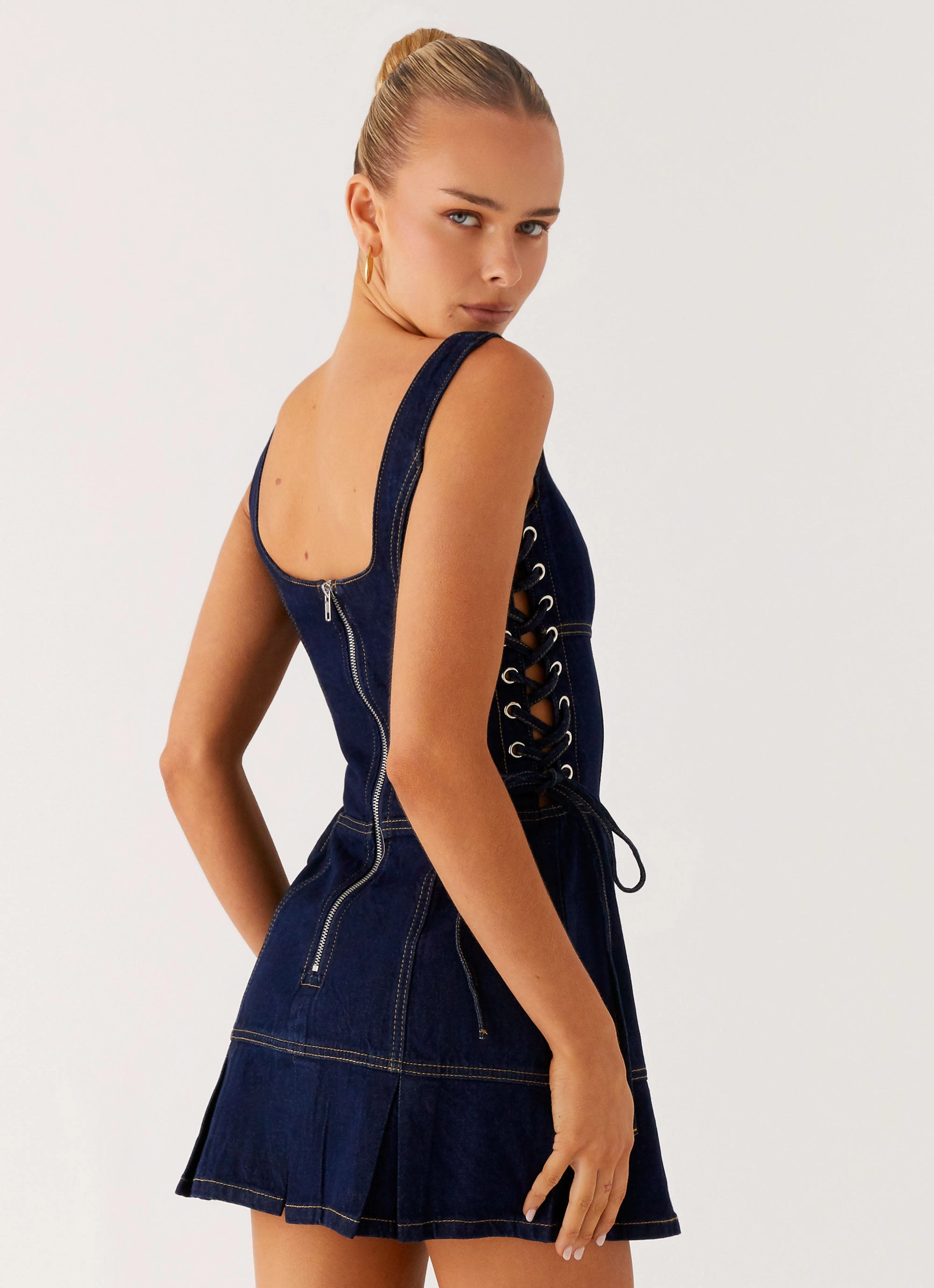 Preston Mini Dress - Indigo Recycled-Material