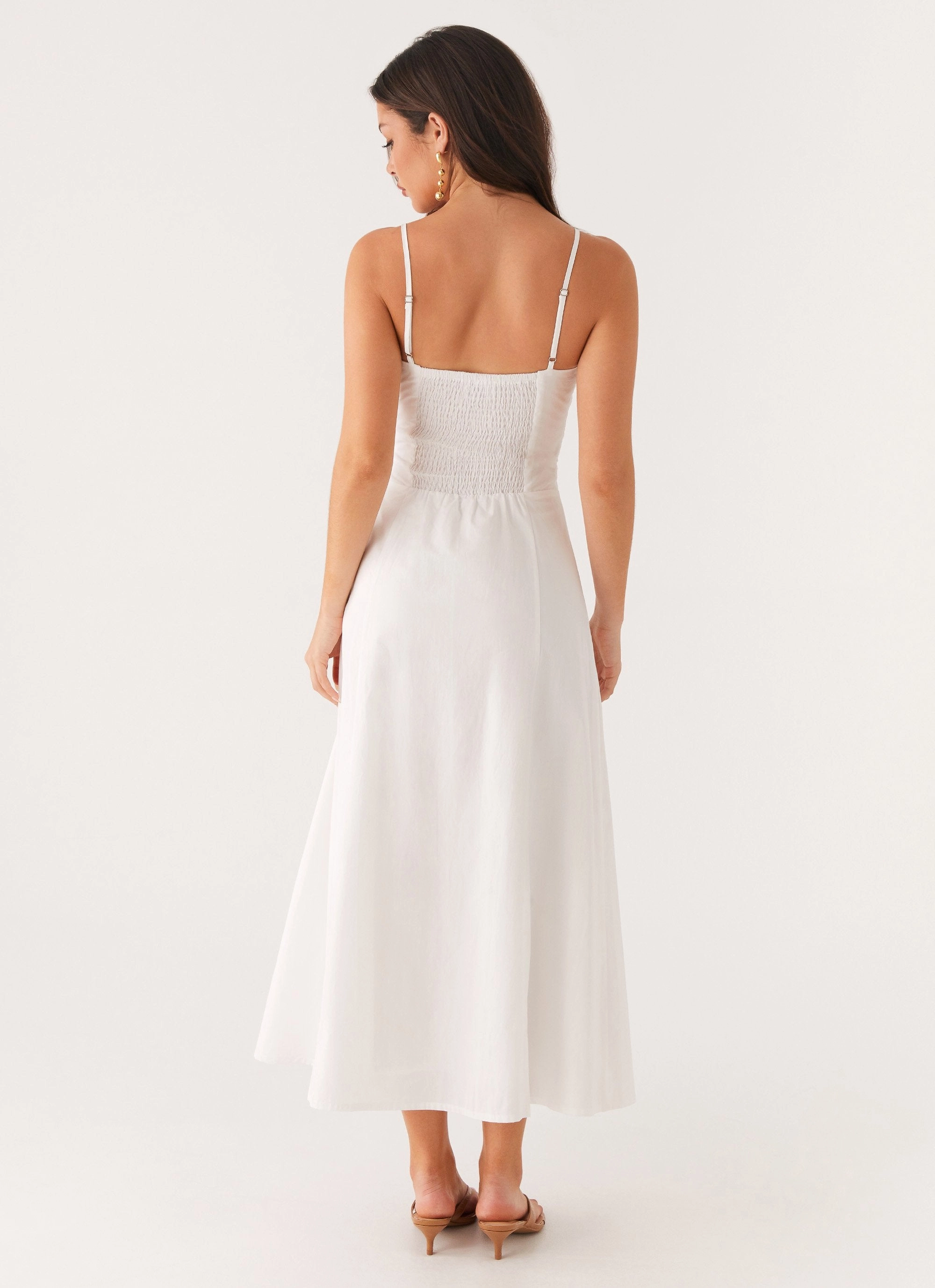 Noosa Midi Dress - White Autumn-Season Artistic Vibe