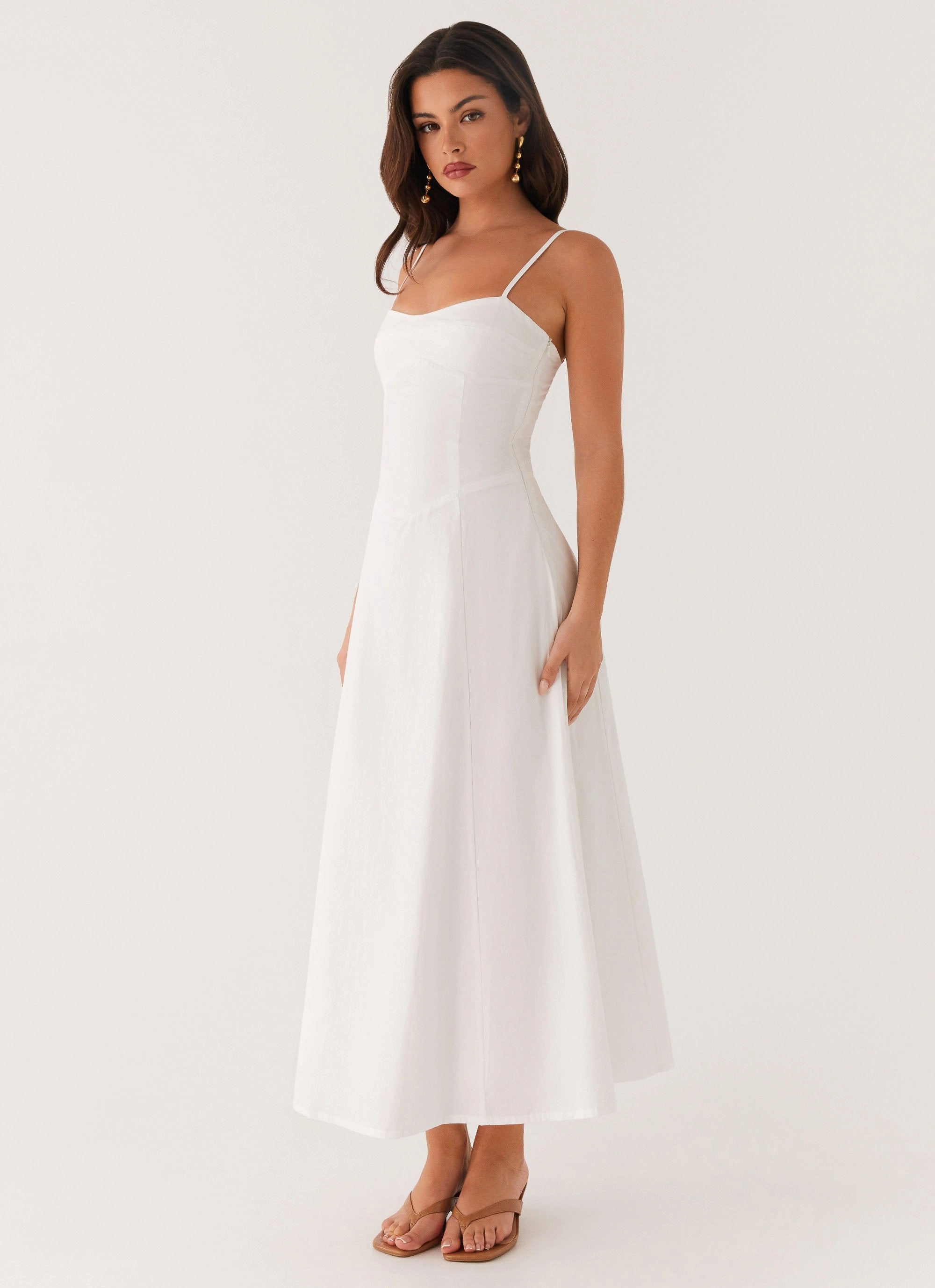 Noosa Midi Dress - White Ankle-length