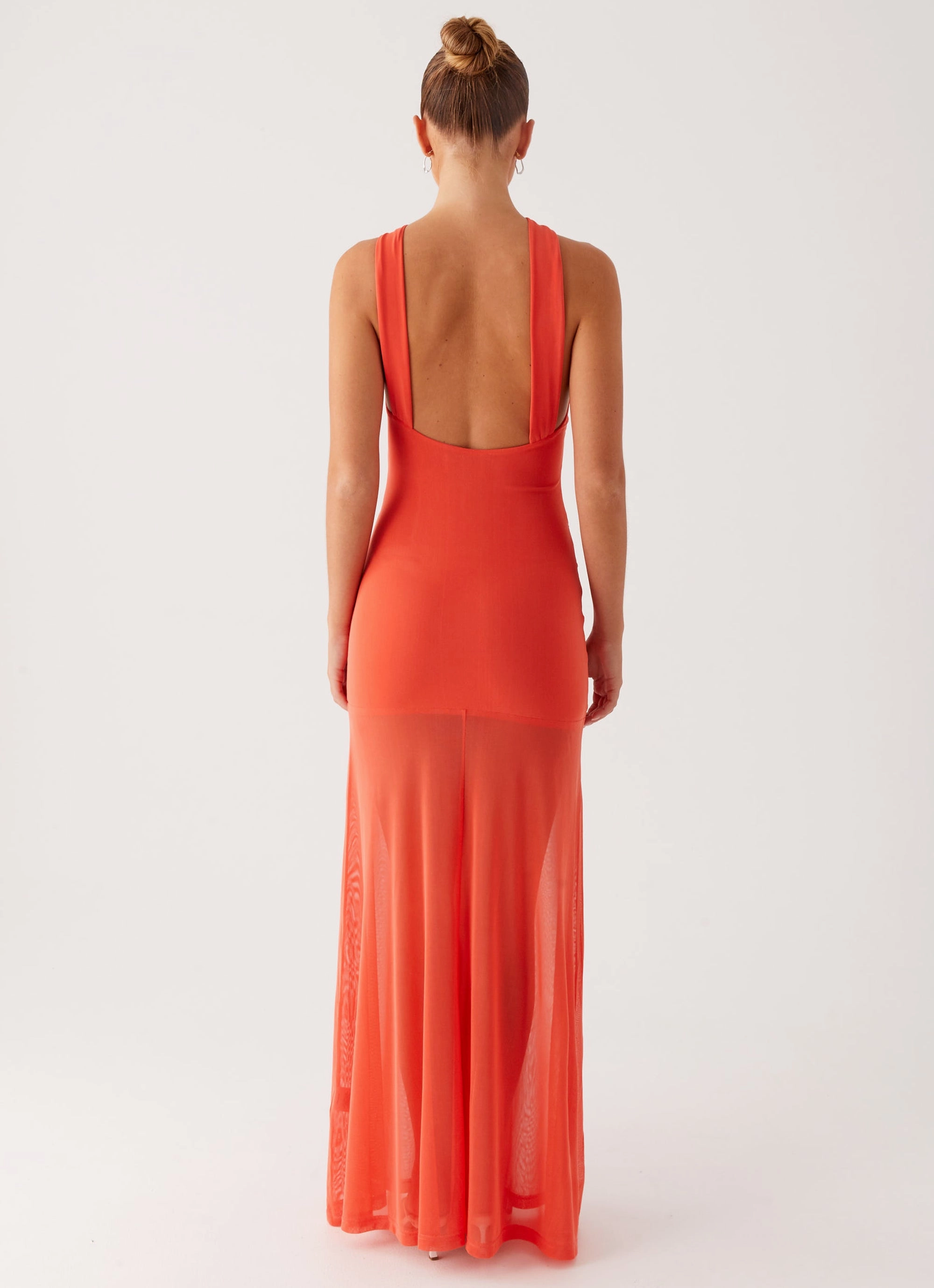 Kavala Maxi Dress - Coral Vibrant evening gown Grace Color