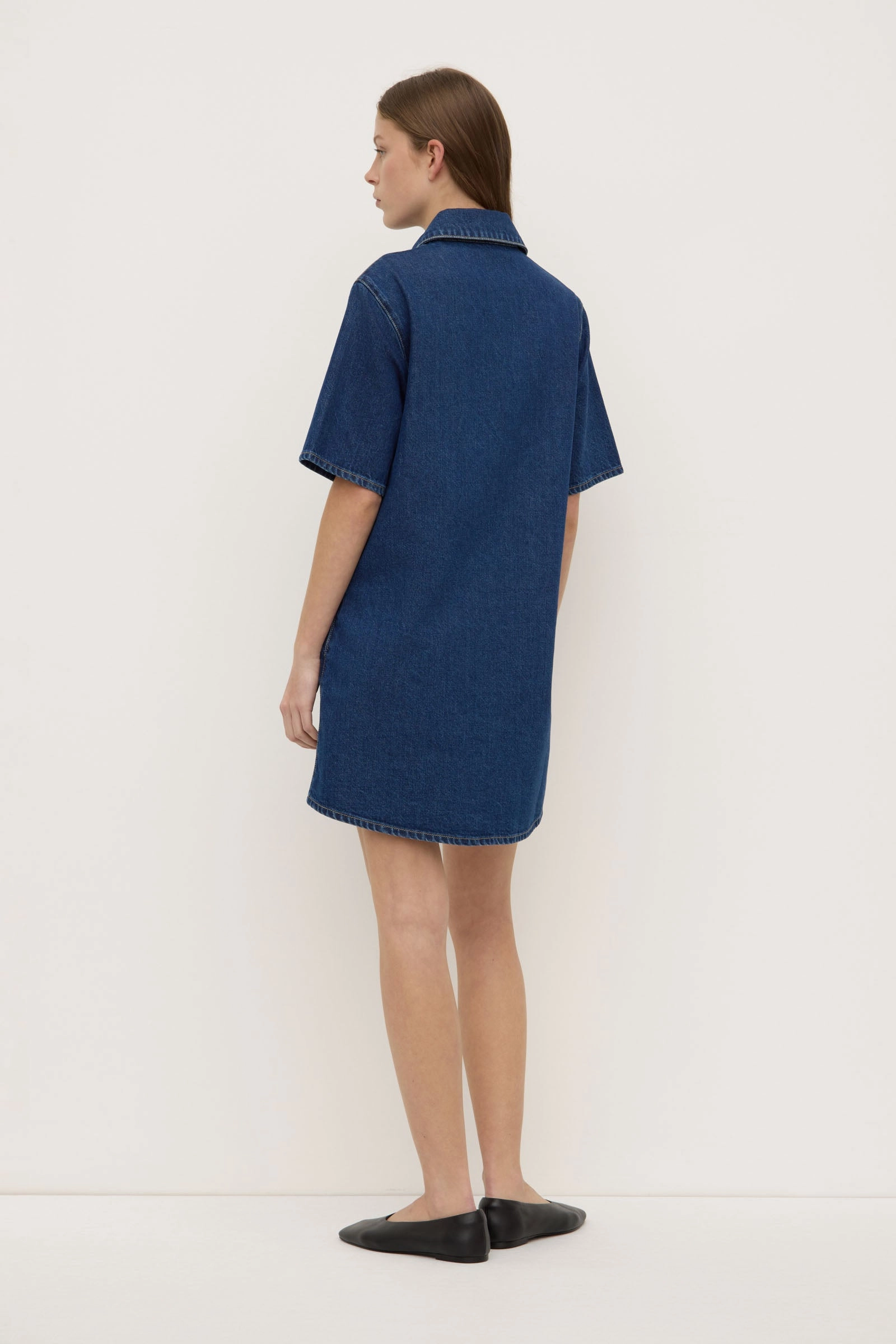 Autumn Ready Light Shape Neera Denim Mini Shirt Dress