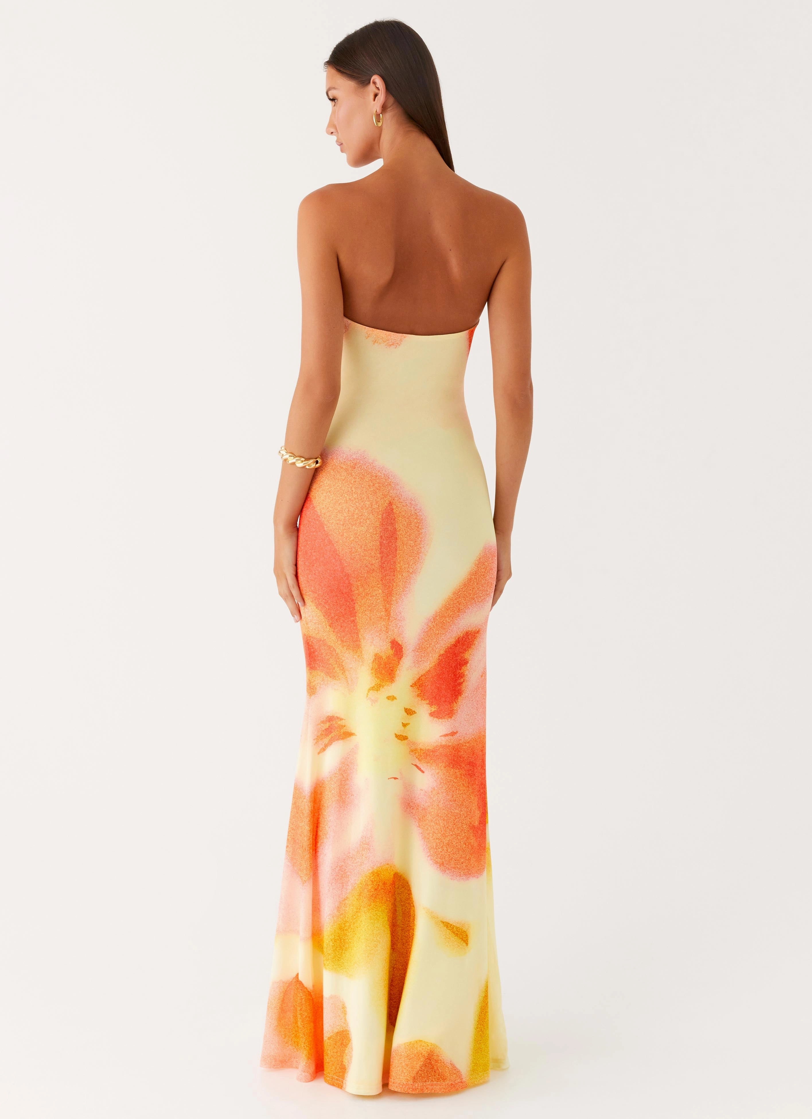 Chilly Wear Iroha Strapless Maxi Dress - Mimosa Blossom