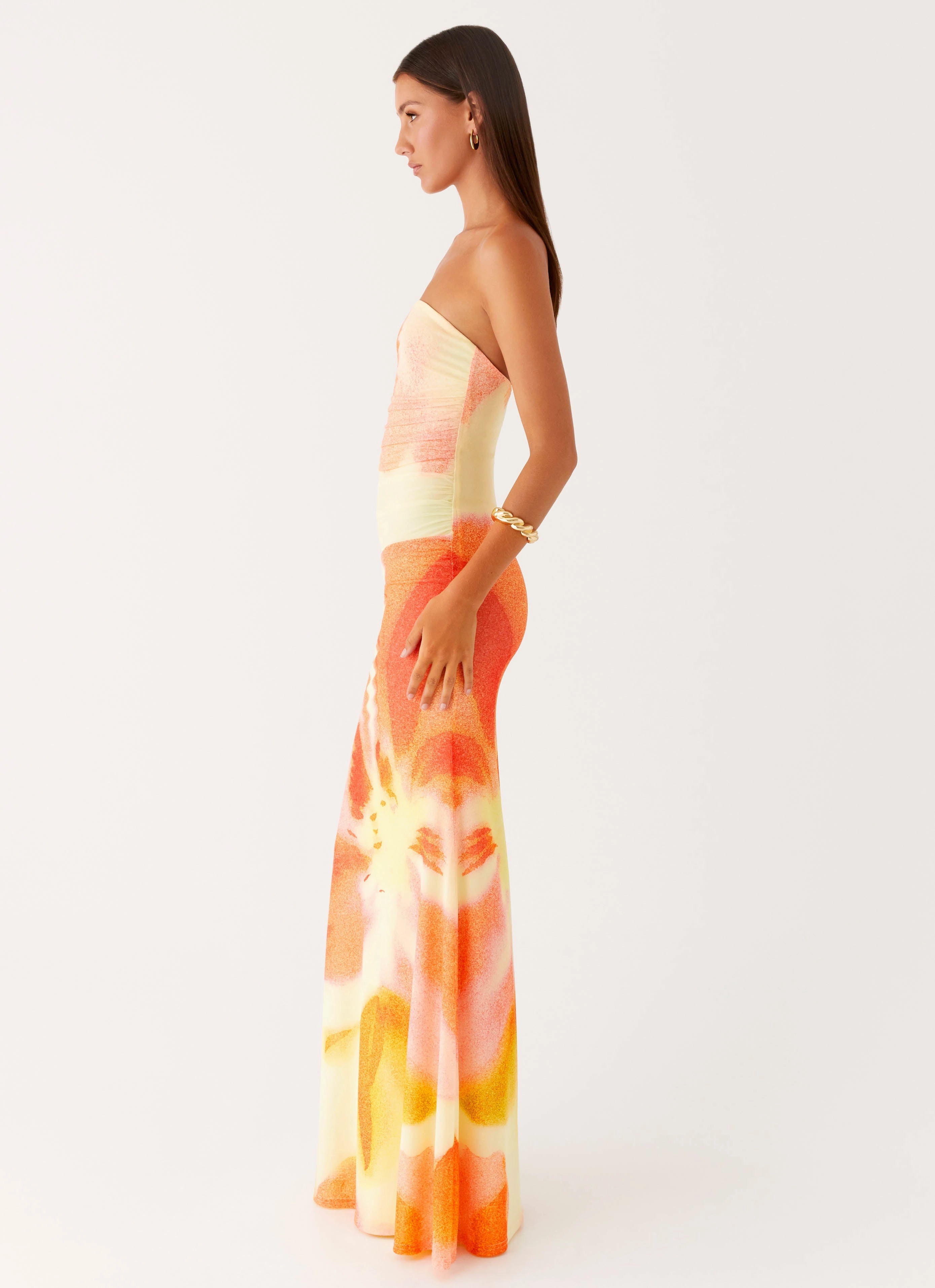Luxurious Feel Iroha Strapless Maxi Dress - Mimosa Blossom