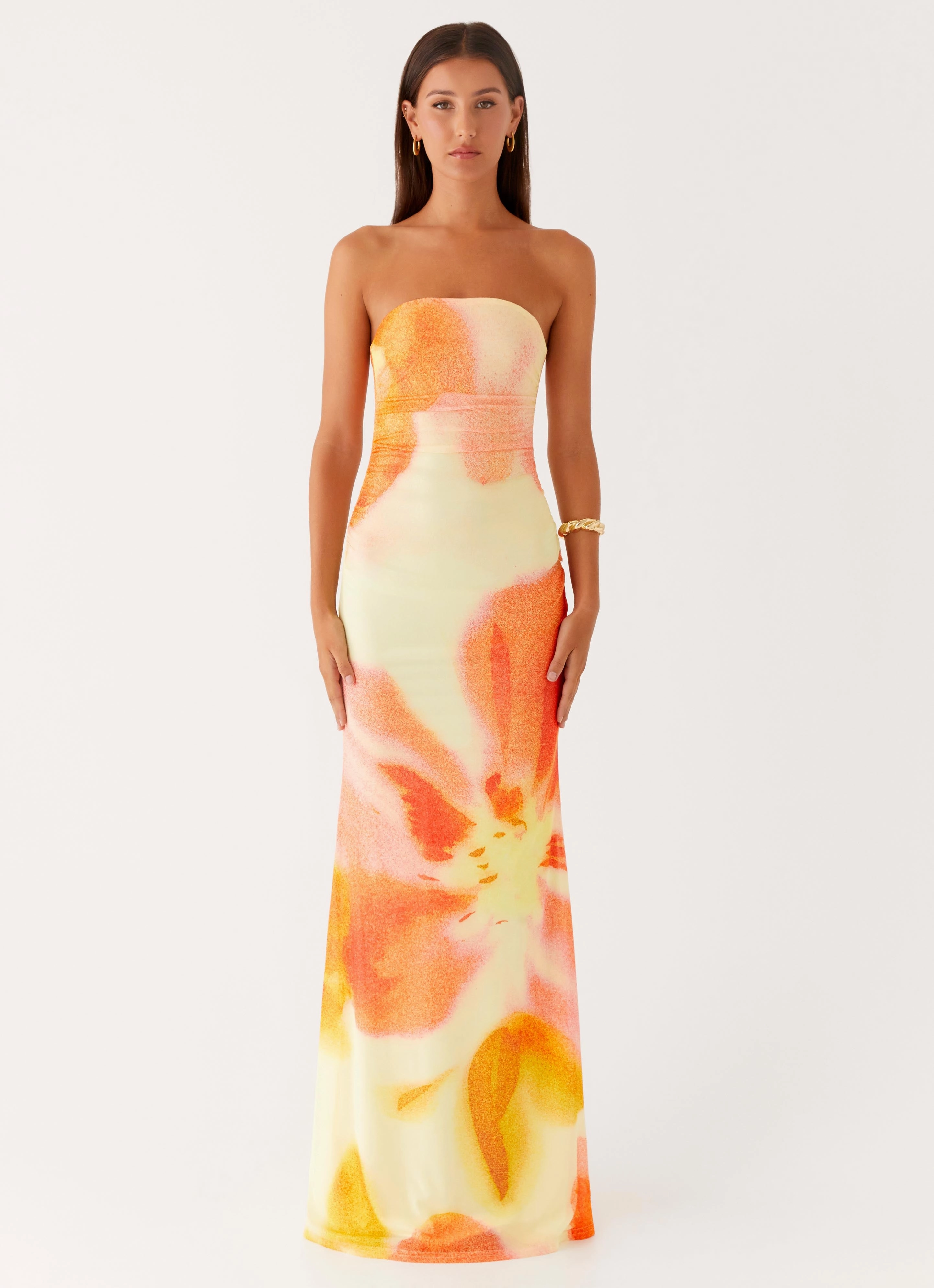 Bold Look Urban Motion Iroha Strapless Maxi Dress - Mimosa Blossom