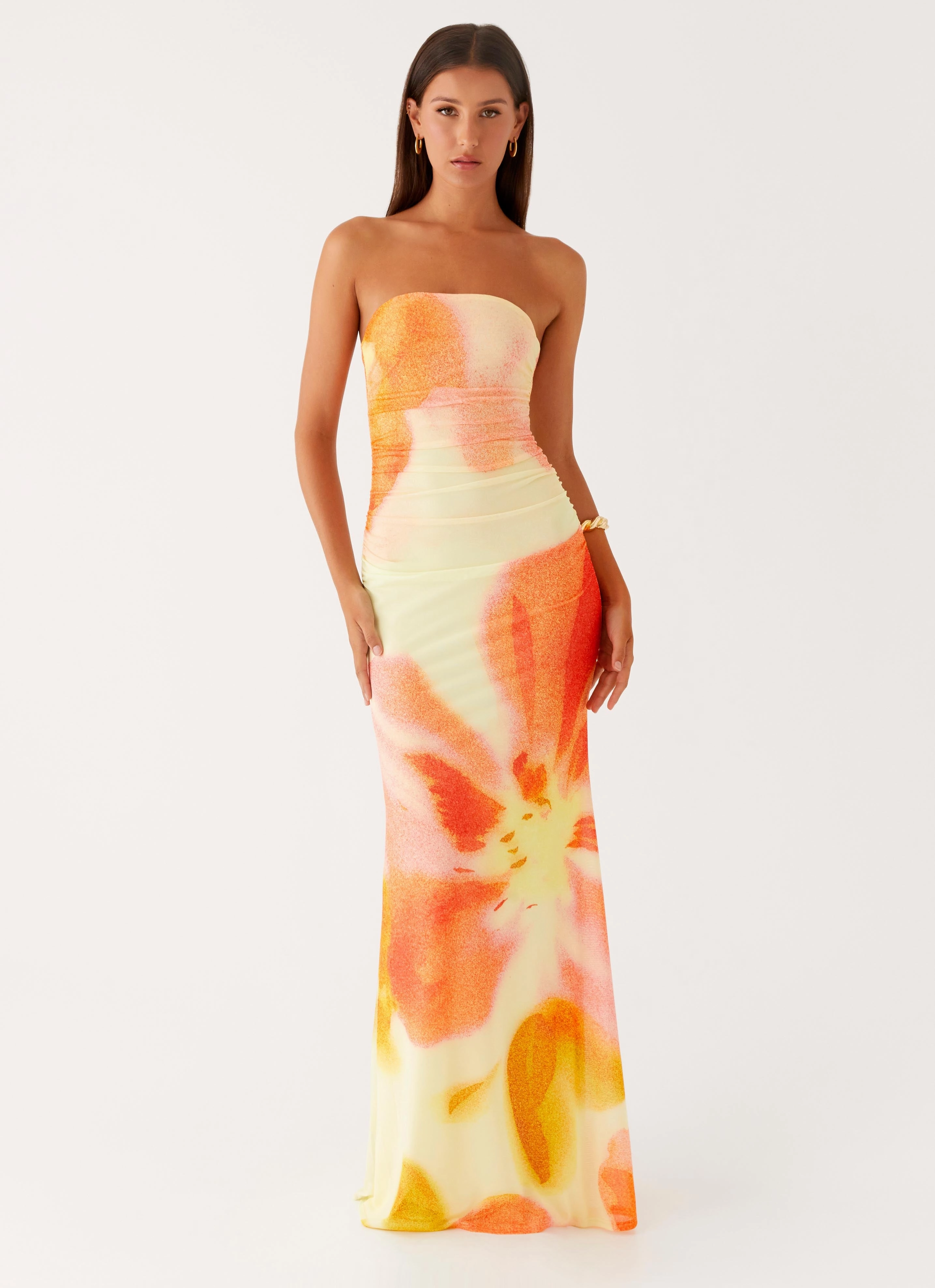Iroha Strapless Maxi Dress - Mimosa Blossom Art Event Euro Touch