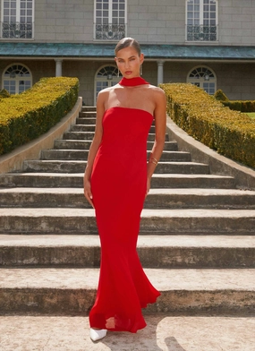 Comfy and Stylish Under The Pagoda Maxi Dress - Red single wear Soft Vibes Under The Pagoda Maxi Dress - Red