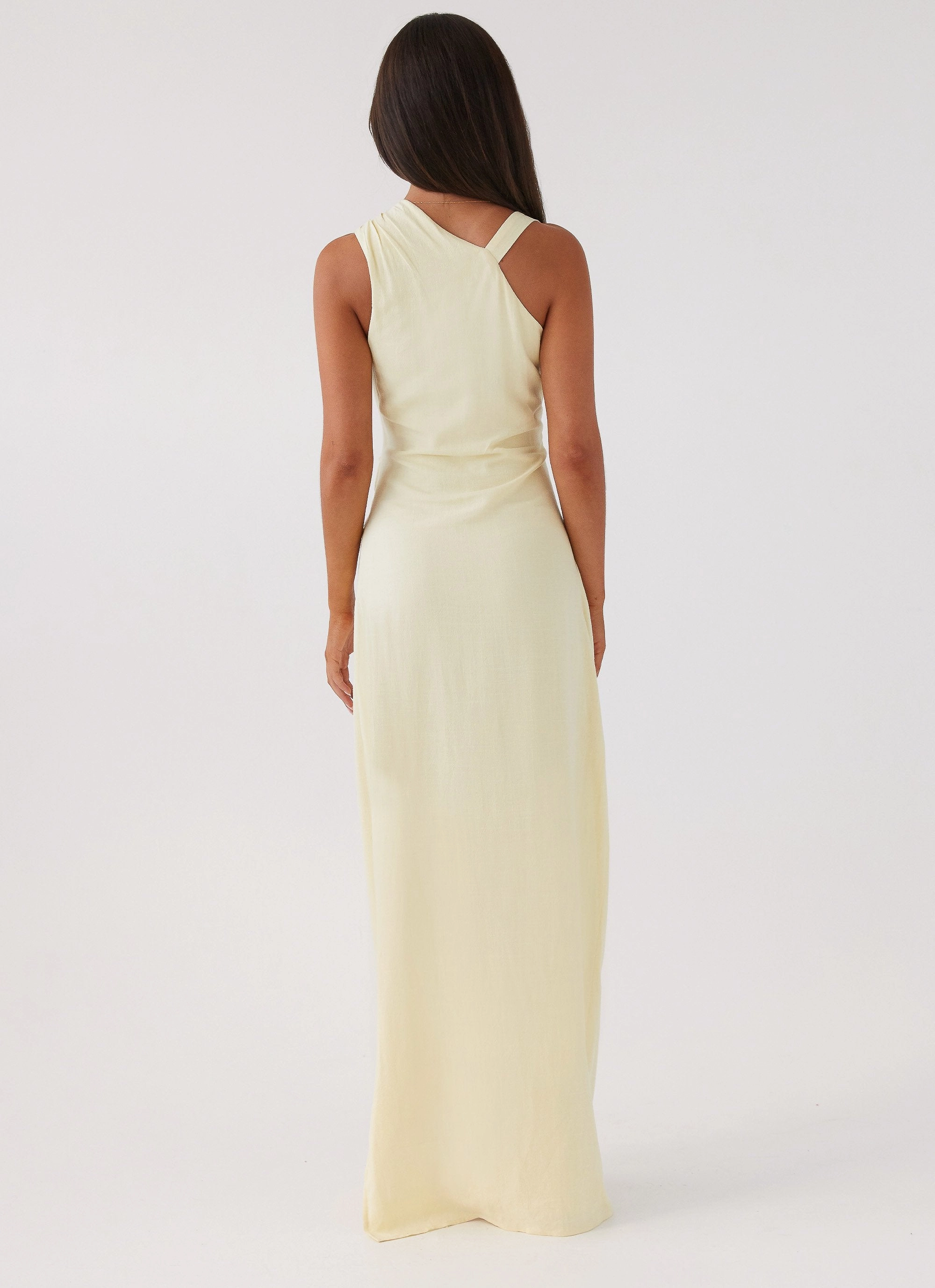 Daffodil Charm Linen Maxi Dress - Sunflower Yellow Birthday-Celebration Breath Ease