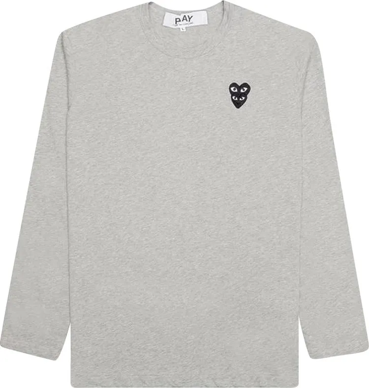 Comme des Garçons PLAY Stacked Heart Long-Sleeve T-Shirt 'Grey', Gray