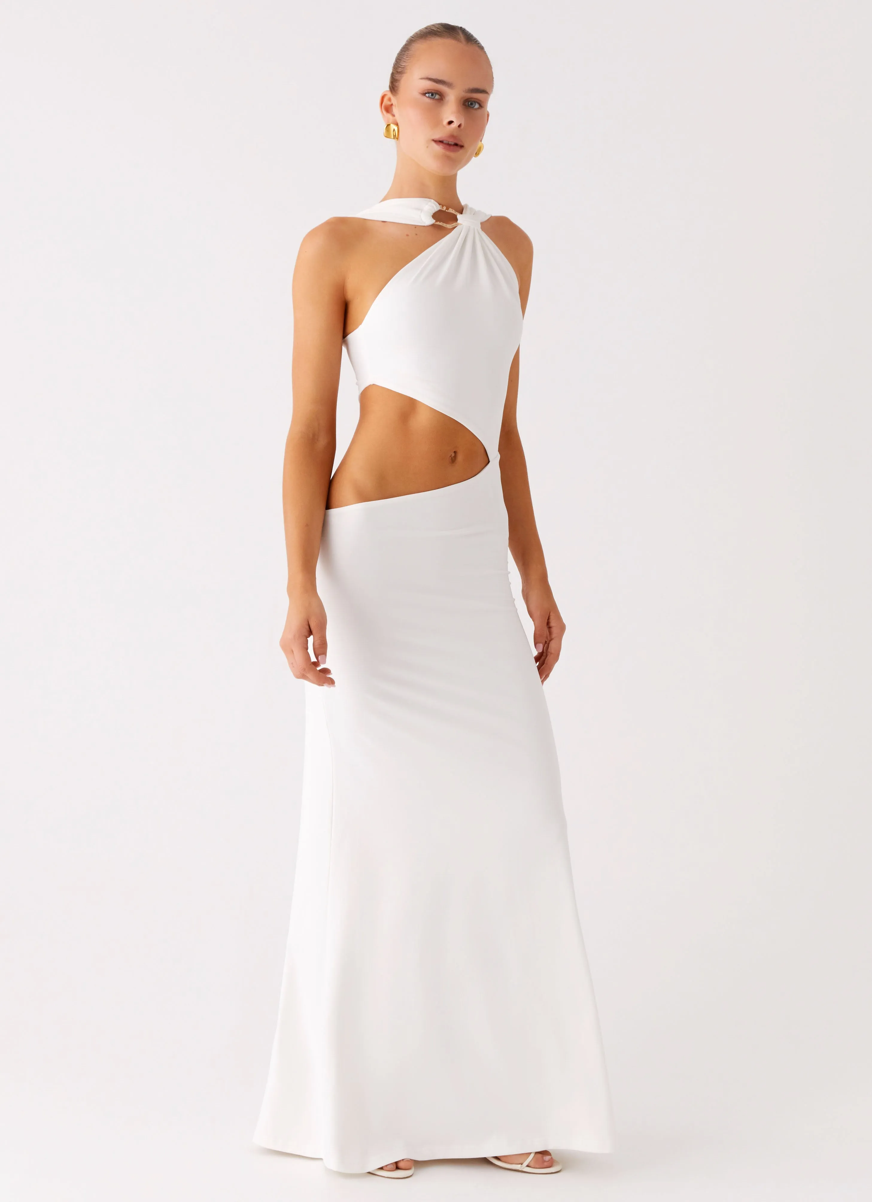 Juliander Knot Maxi Dress - White Weekend Adventure