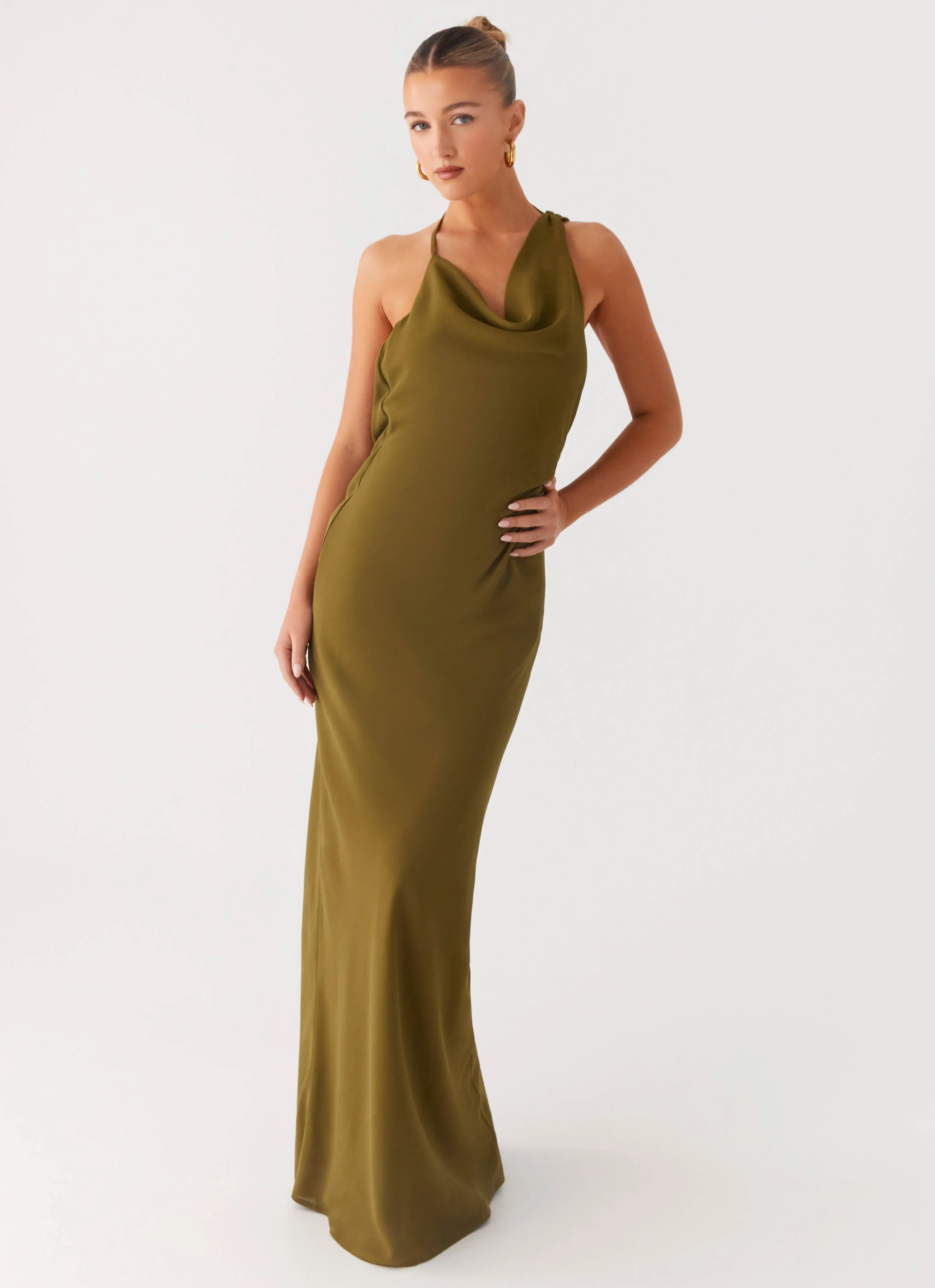 Fashionable Pick Opal Glow Maxi Dress - Khaki