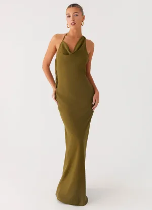 Compact Weave Material Opal Glow Maxi Dress - Khaki Opal Glow Maxi Dress - Khaki Checkered Print