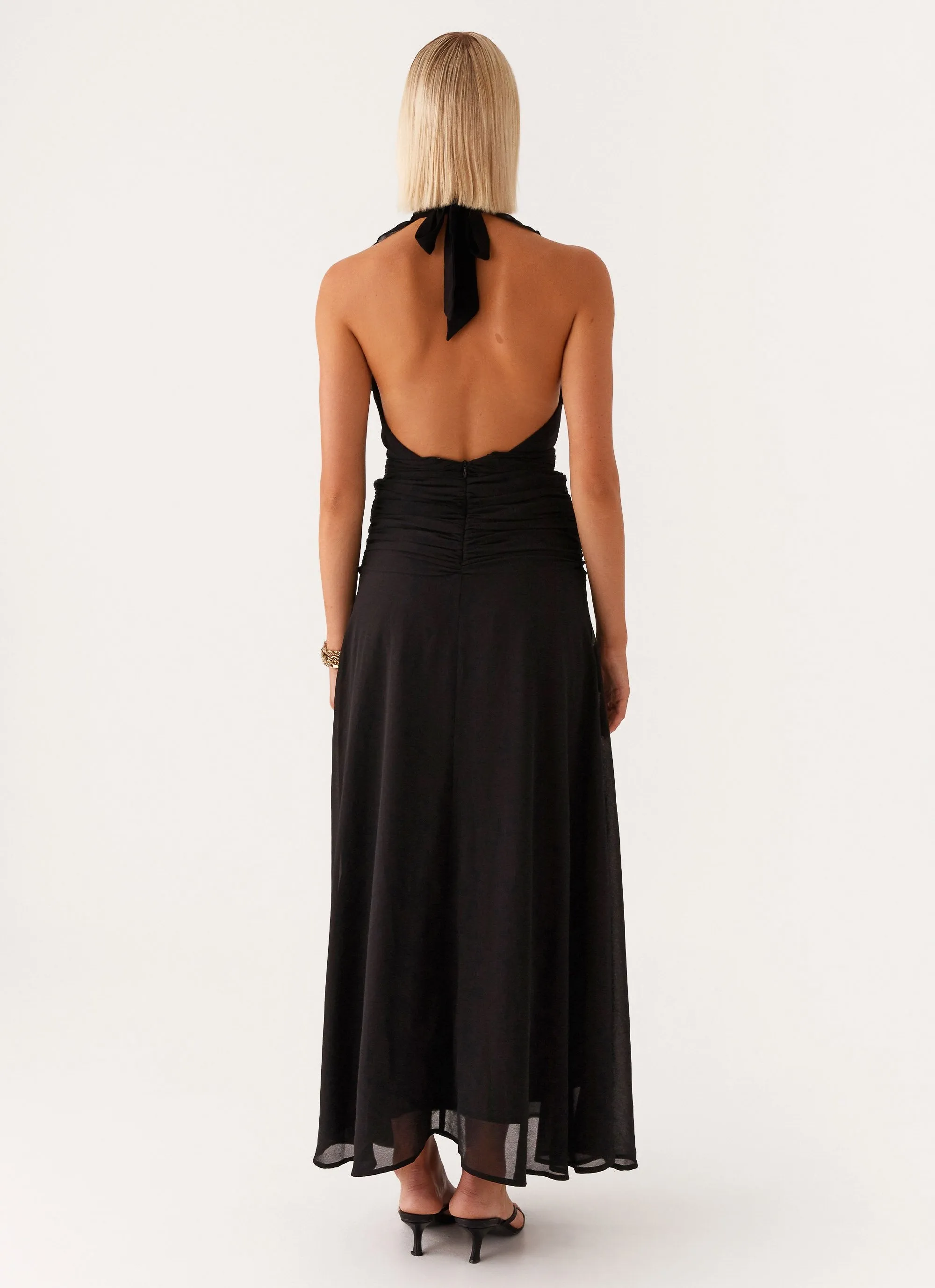 What You Need Frill Maxi Dress - Black First Date Fade Resistant Formula