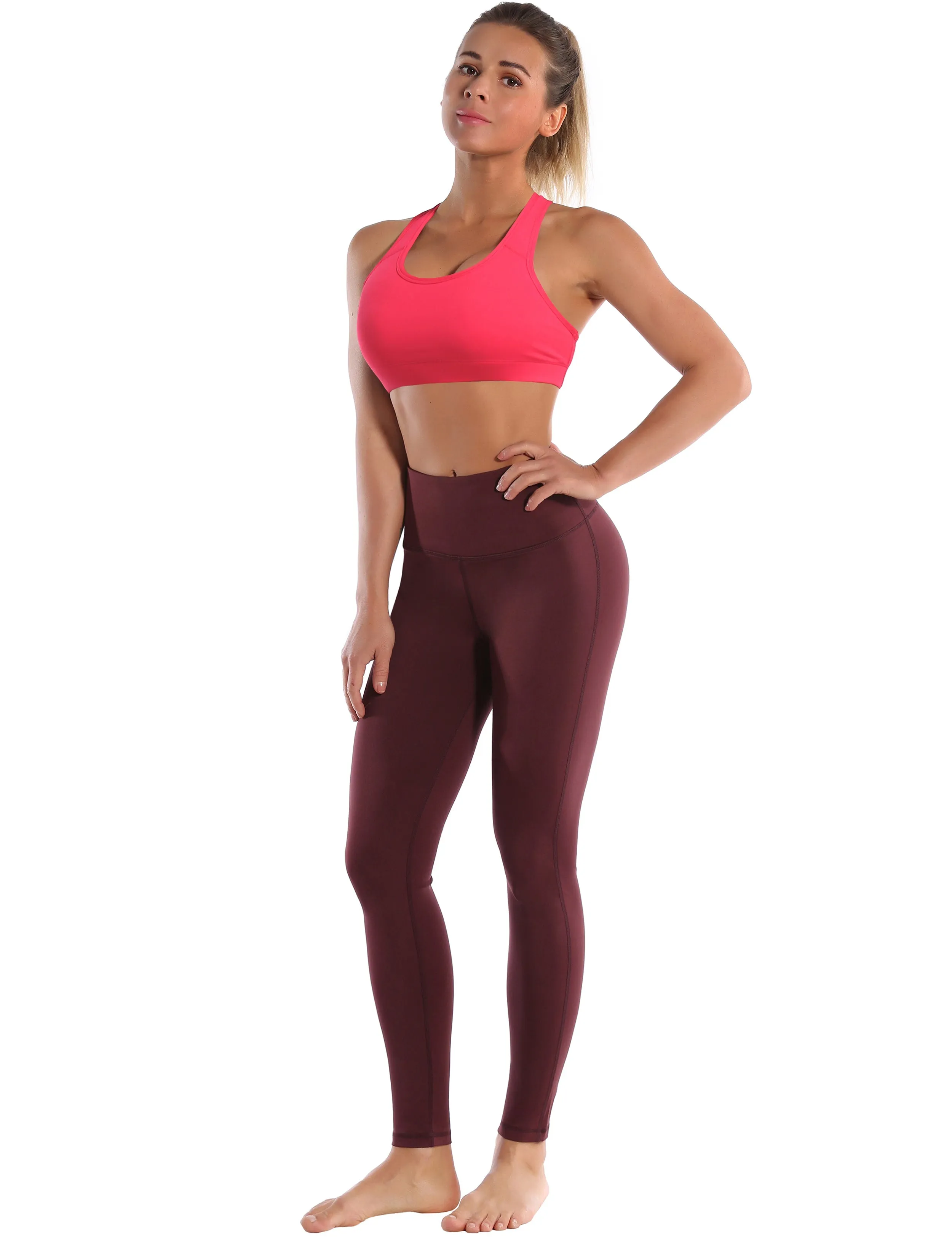 Compression Racerback Sports Bras red_Plus Size