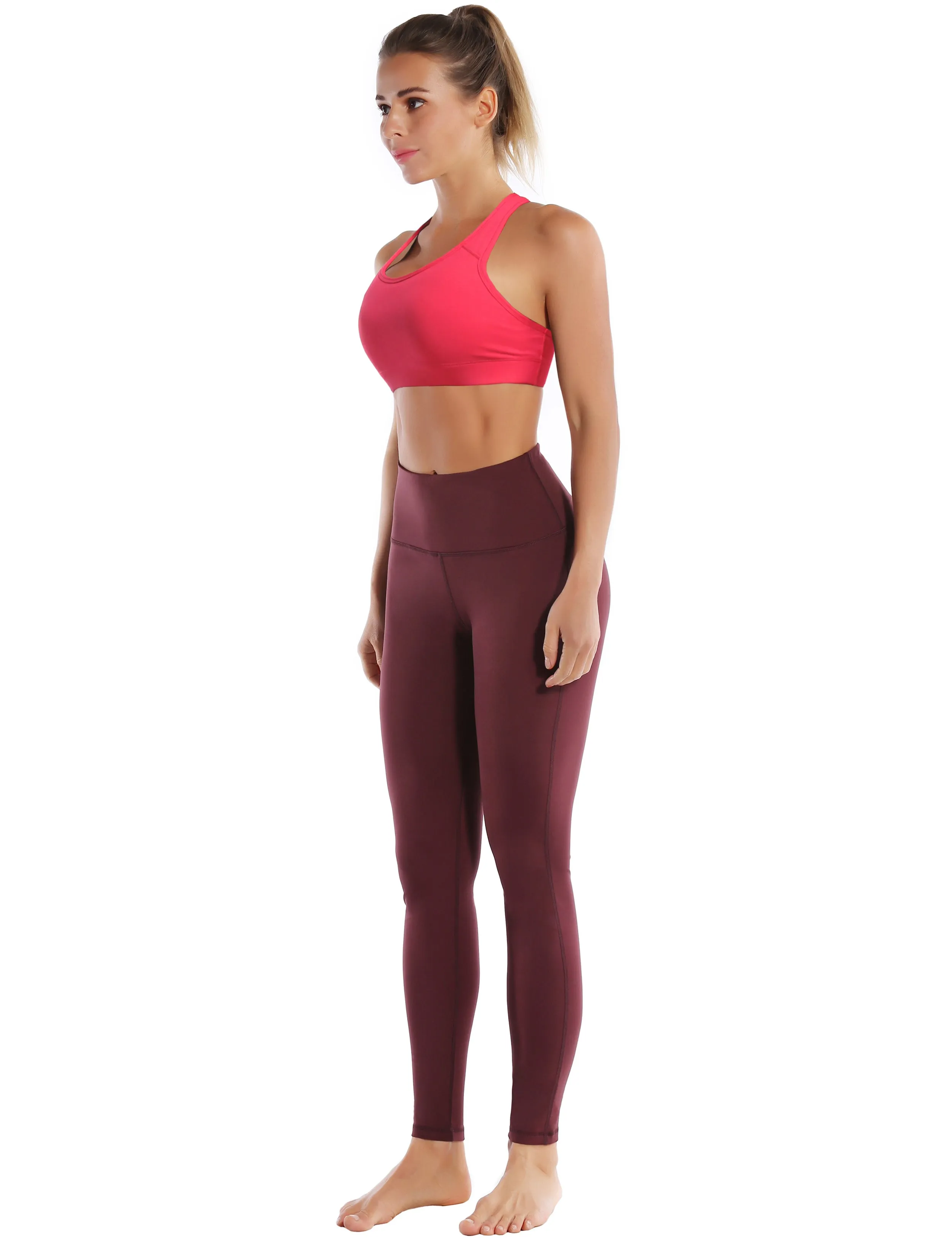 Compression Racerback Sports Bras red_Plus Size